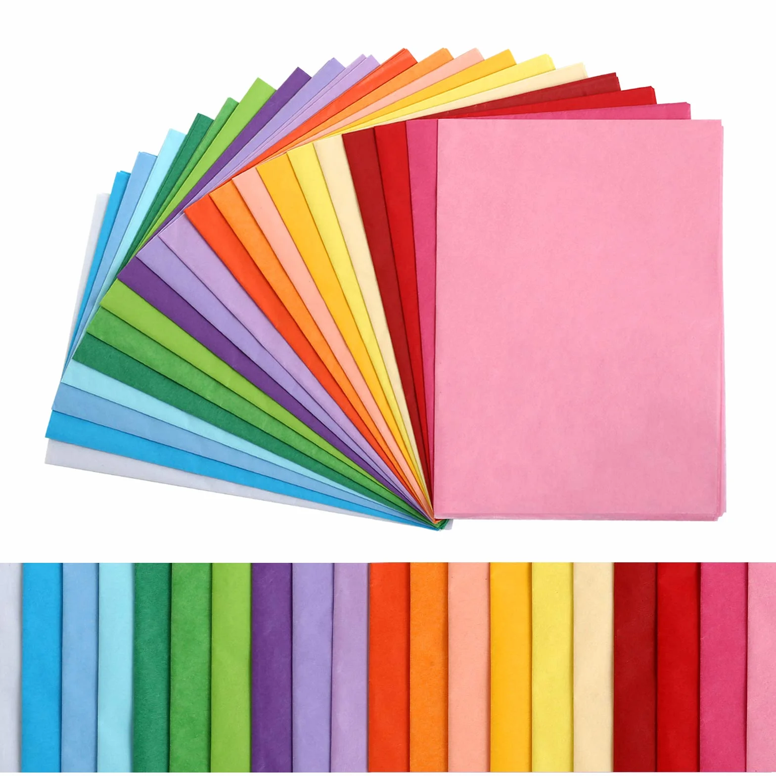 Kesote 100 Fogli di Carta Velina Colorata di 20 Colori Carta di Velina da Imballaggio Carta Riutilizzabile per Confezioni Regalo Riempitivi per Scatole, 35 X 50CM