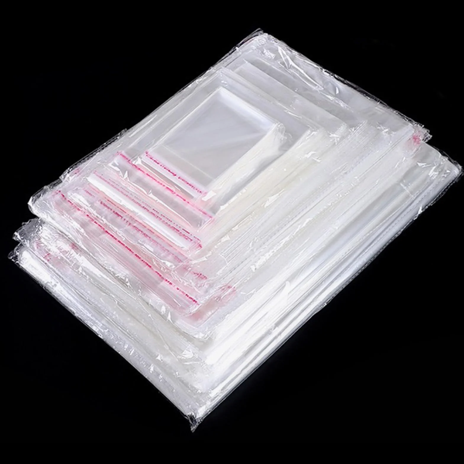 RUBY Buste trasparenti in cellophane con chiusura adesiva, 200 pezzi, 6 x 10 cm