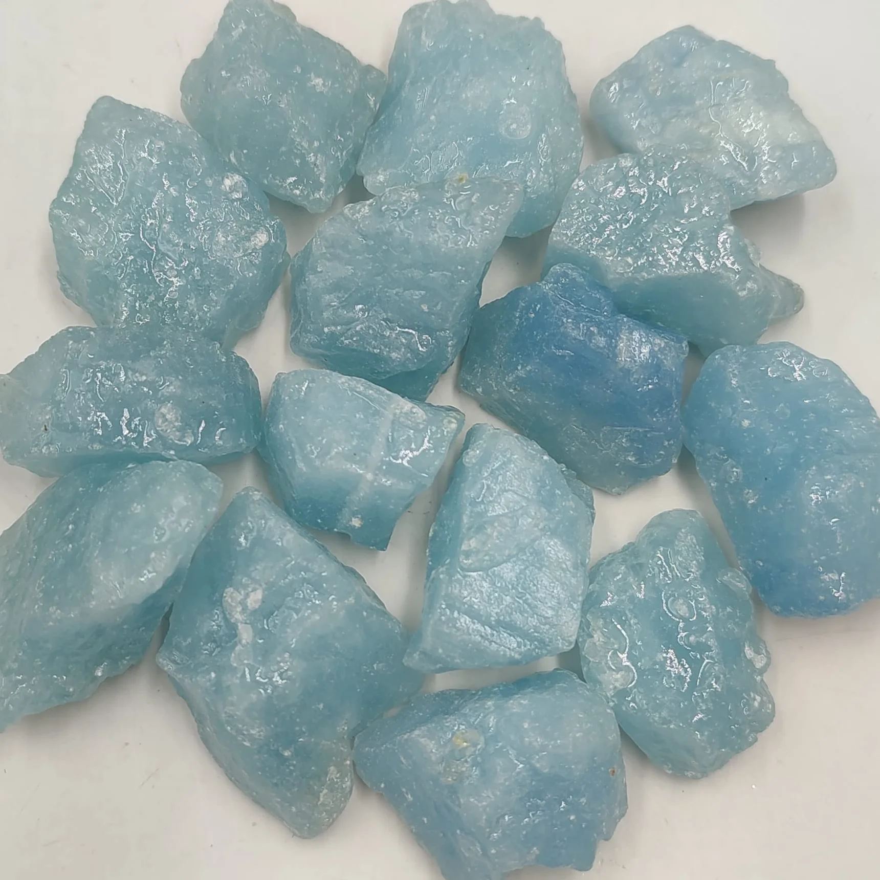 Casuale Acquamarina Naturale Pietra Grezza Cristallo Quarzo Roccia da Collezione Campione di Minerali Guarigione