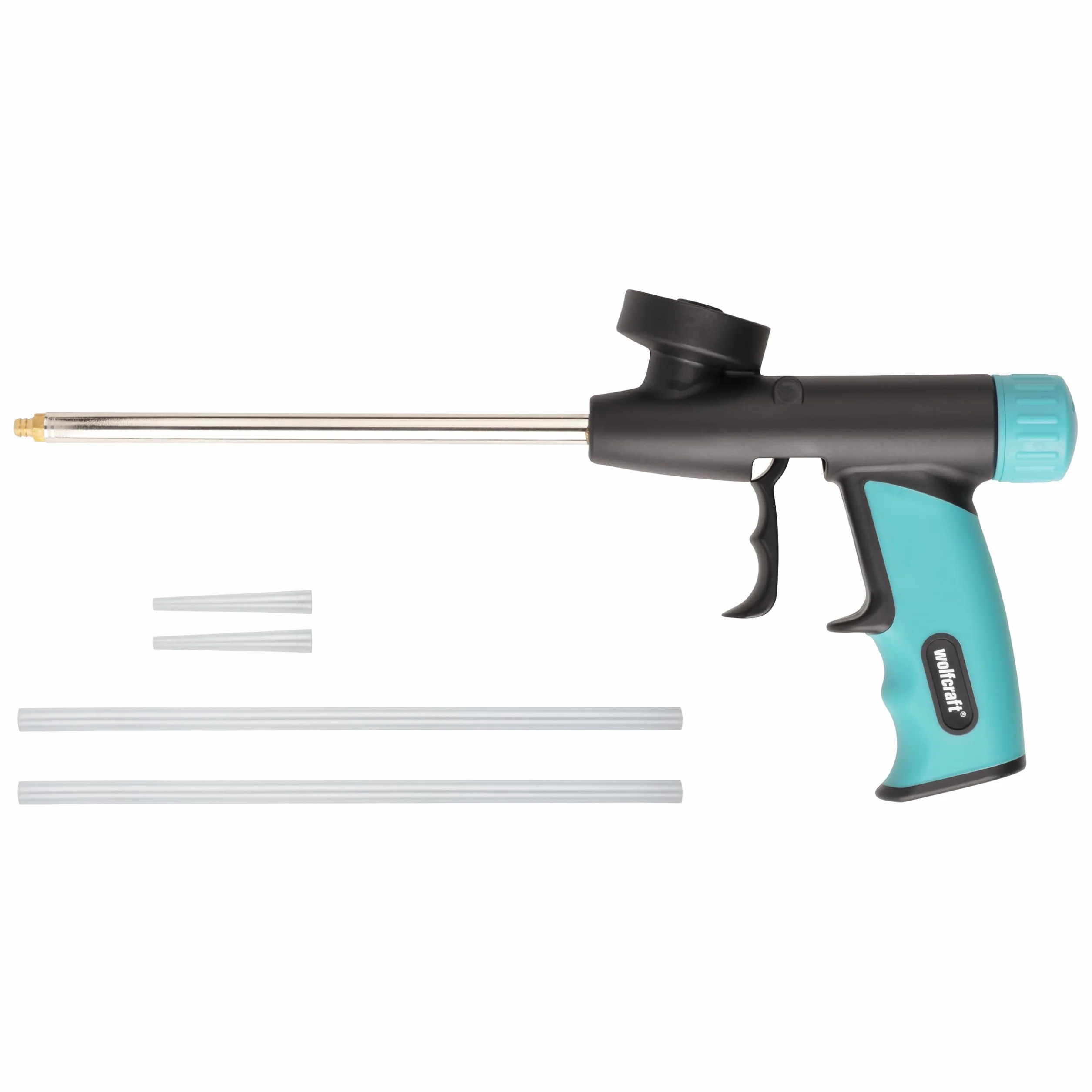 wolfcraft Pistola dosatrice per schiuma di montaggio I 4342000 I Per sigillare, isolare e incollare con precisione