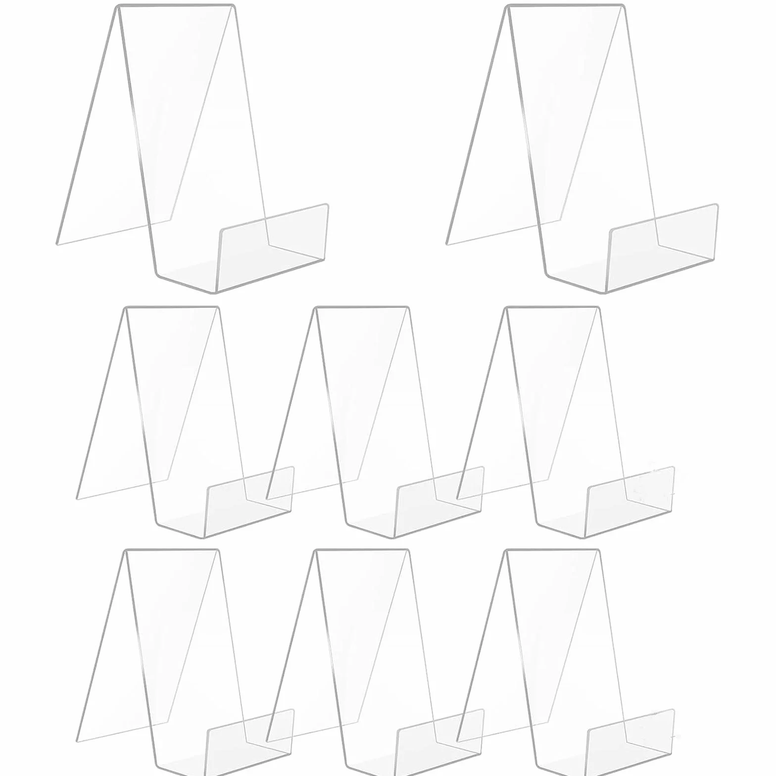 8 PCS Supporto per libro in acrilico trasparente, 7.5*10.5cm Espositore, Tavolo porta libro, Album di foto e Porta brochure