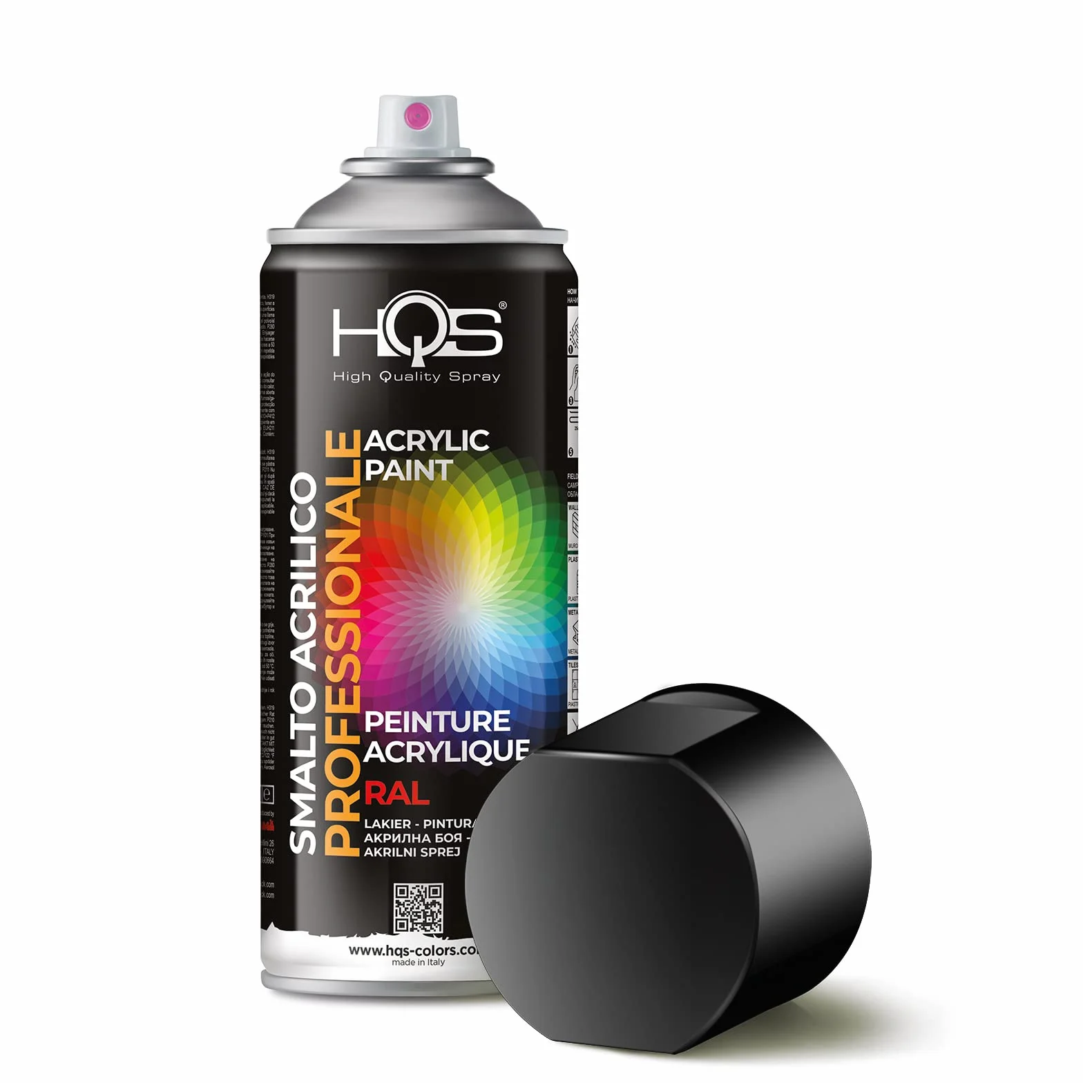 HQS Bomboletta Vernice Spray Acrilica Ral 9005 Nero Opaco