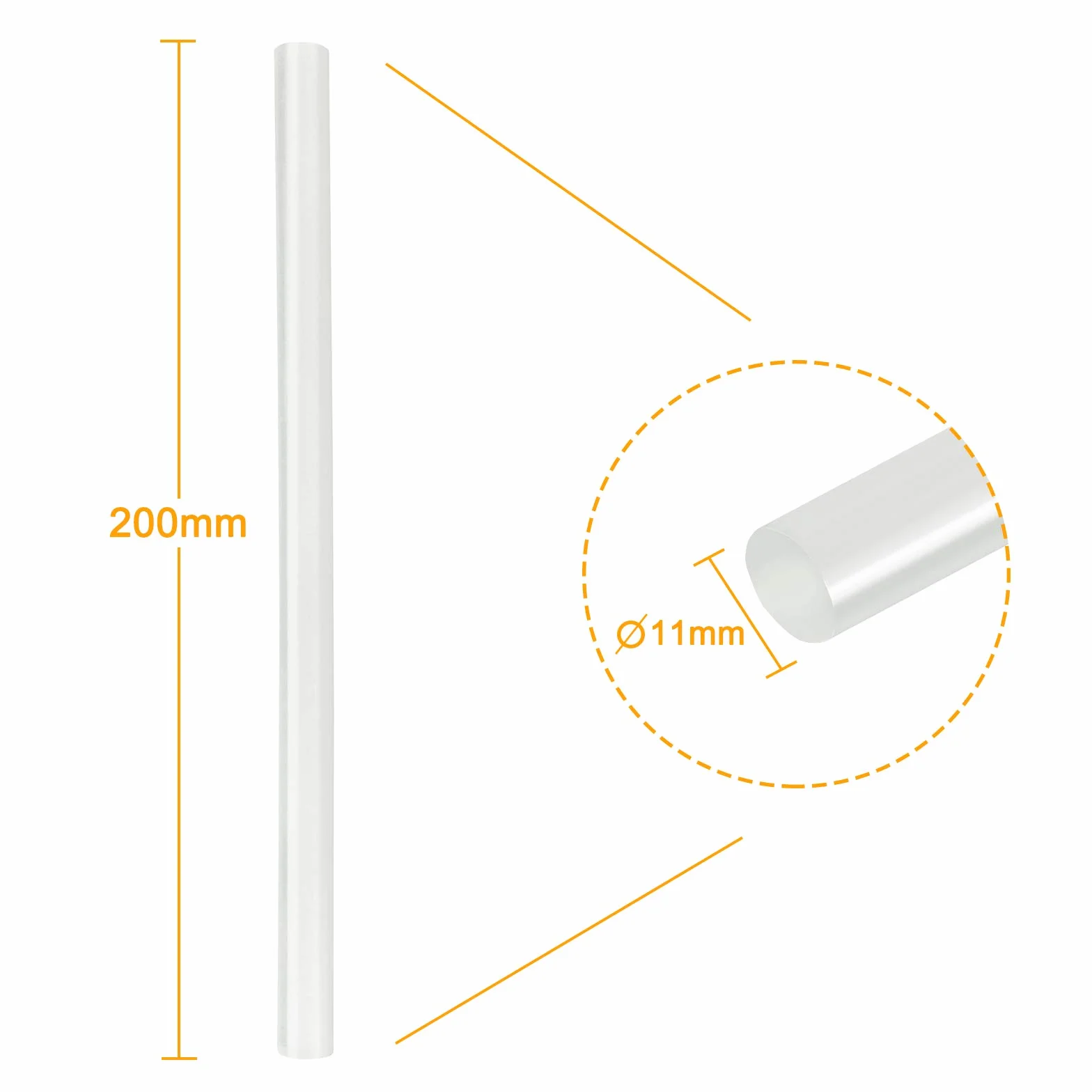 AUFUN Colla a Caldo 11x200 mm Stick colla a caldo bastoni di colla per pistola colla a caldo - Semitrasparente, 2KG