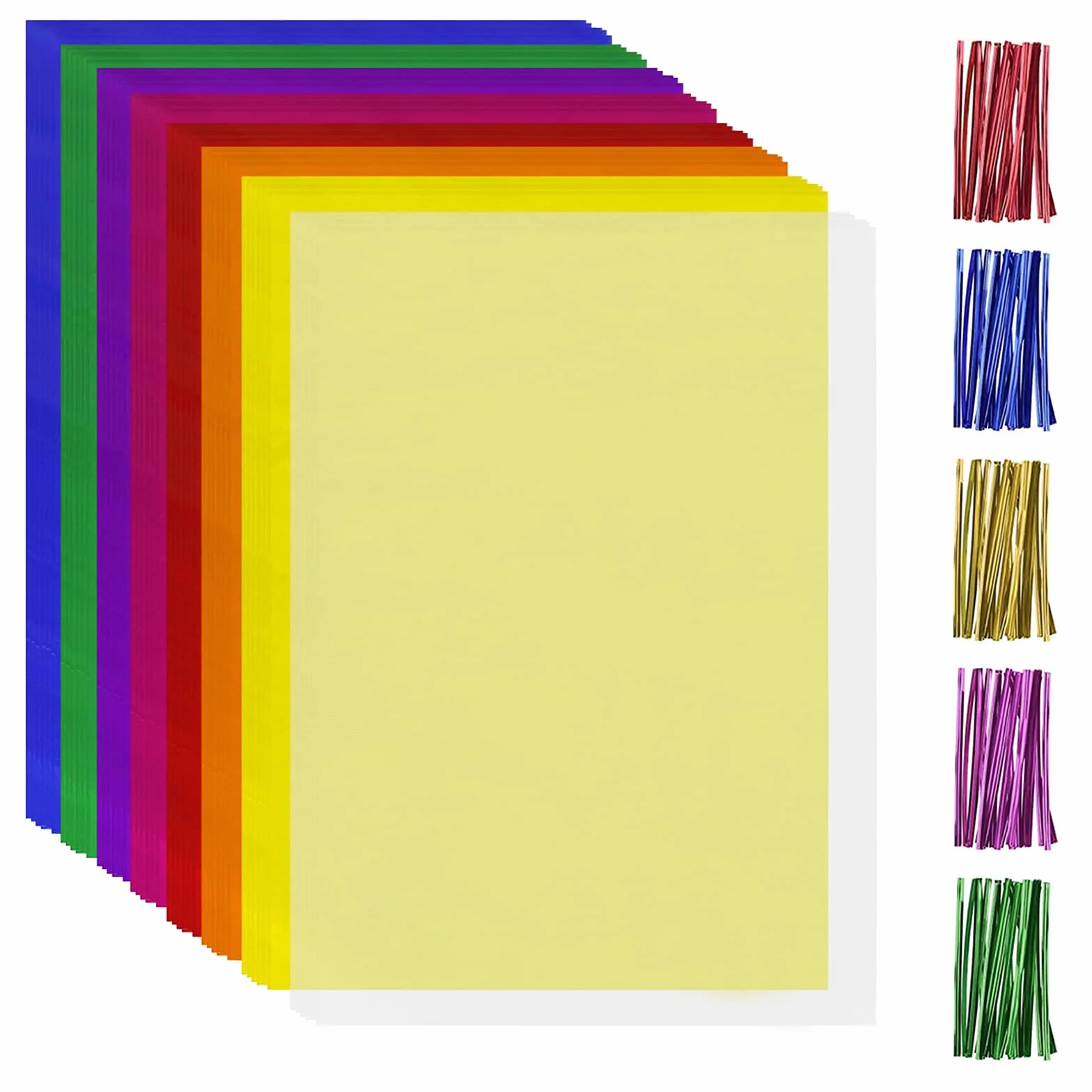 Cinvo 160 sacchetti colorati in cellophane con laccetti intrecciati 15 x 22 cm 8 colori