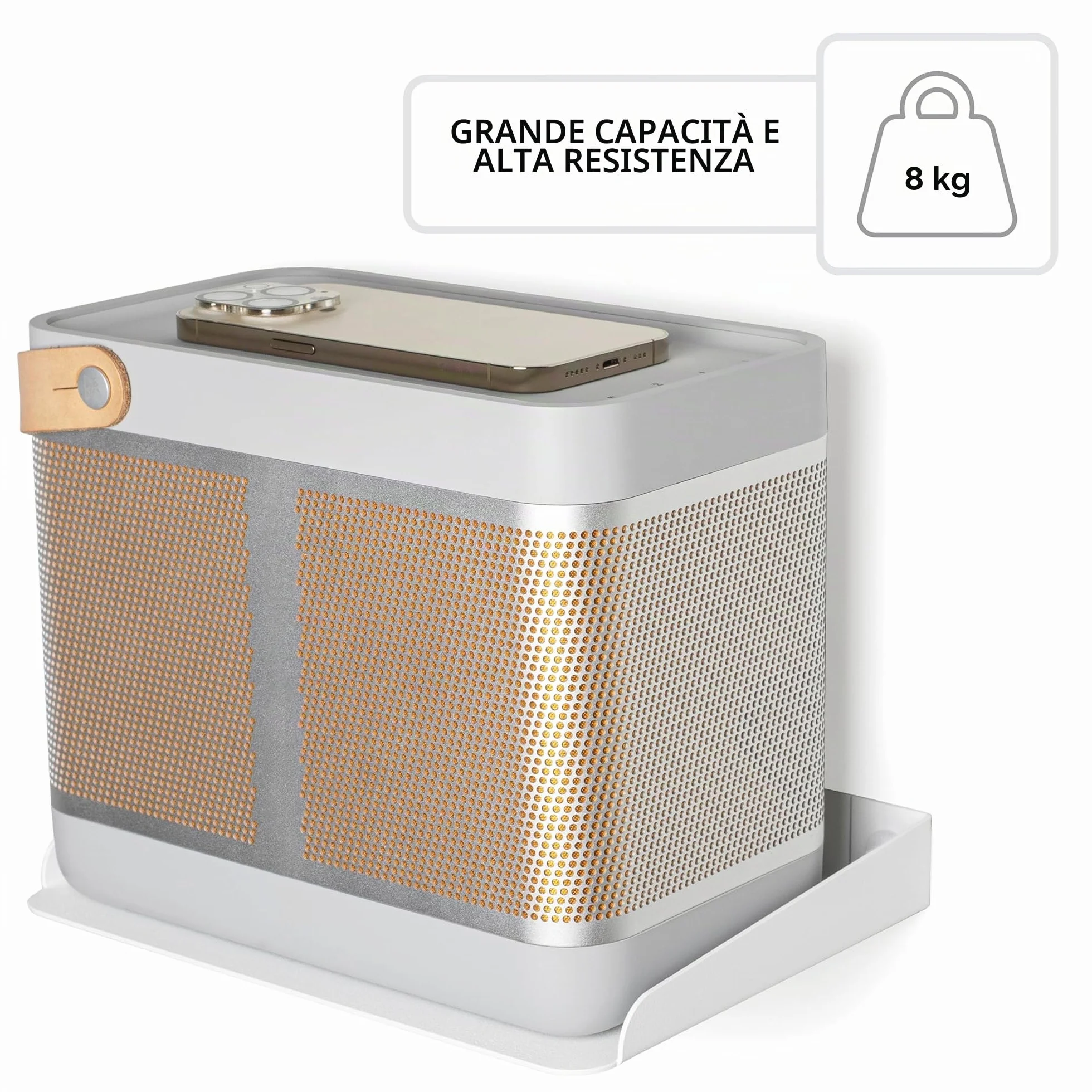 Mensola per router WiFi e modem • Mensola da parete con passacavi e bordi rialzati • Mensola in metallo per proiettore e altoparlante • Scaffale galleggiante organizer per cavi, ripetitore e