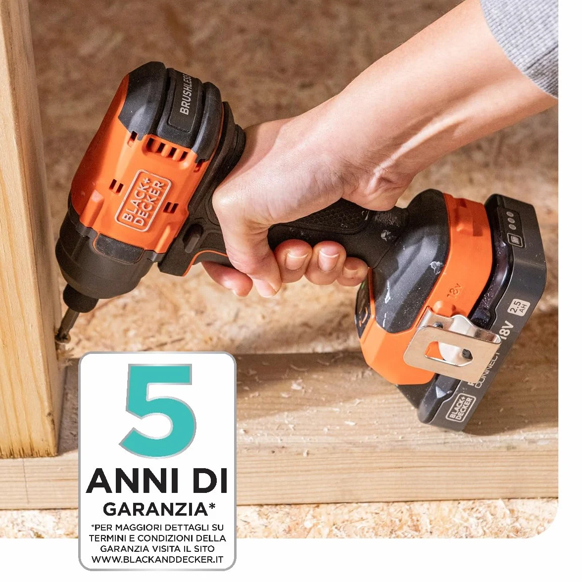 BLACK+DECKER Azionatore a impulsi senza spazzole, avvitatore a impulsi senza fili e 20 punte, senza batteria o caricatore, BLIM78NZ-XJ