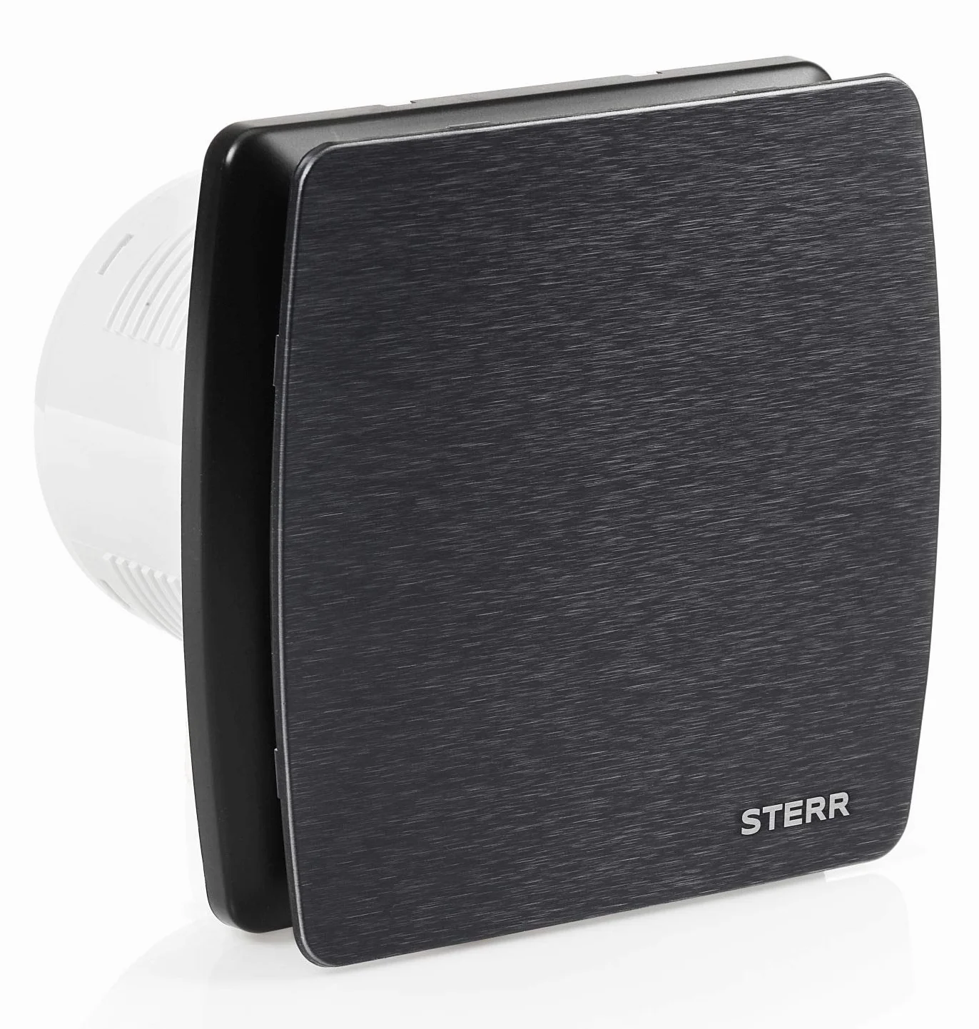 STERR Aspiratore da Bagno LFS100-QB 100 mm con Valvola di Non Ritorno Nero - Ventilatore Silenzioso