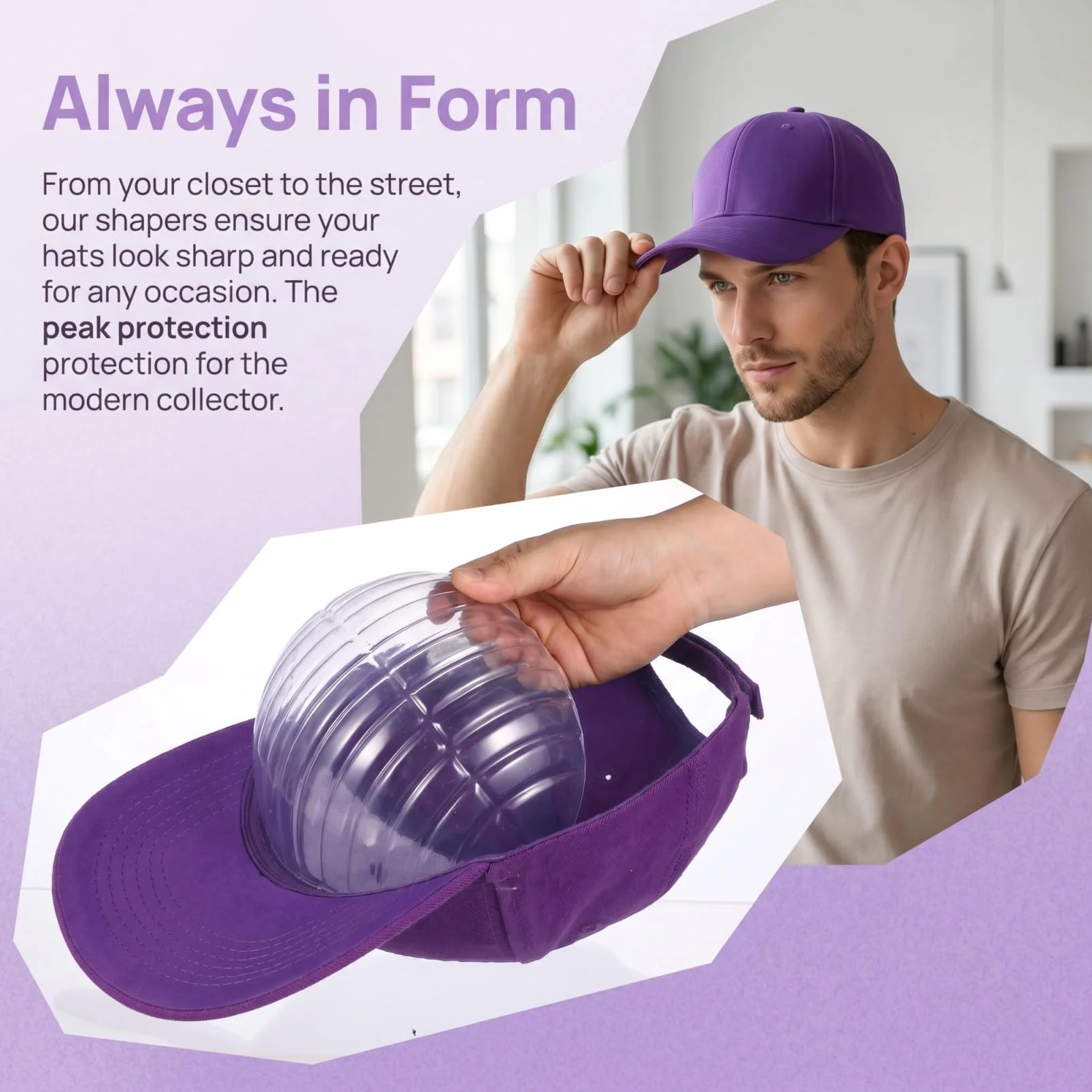 Modellatore per Cappelli Supporto per Cappello Piatto in PVC Set da 10 Pezzi Porta Cappelli da Esposizione Leggero e Resistente per Organizzazione Casalinga o Negozi