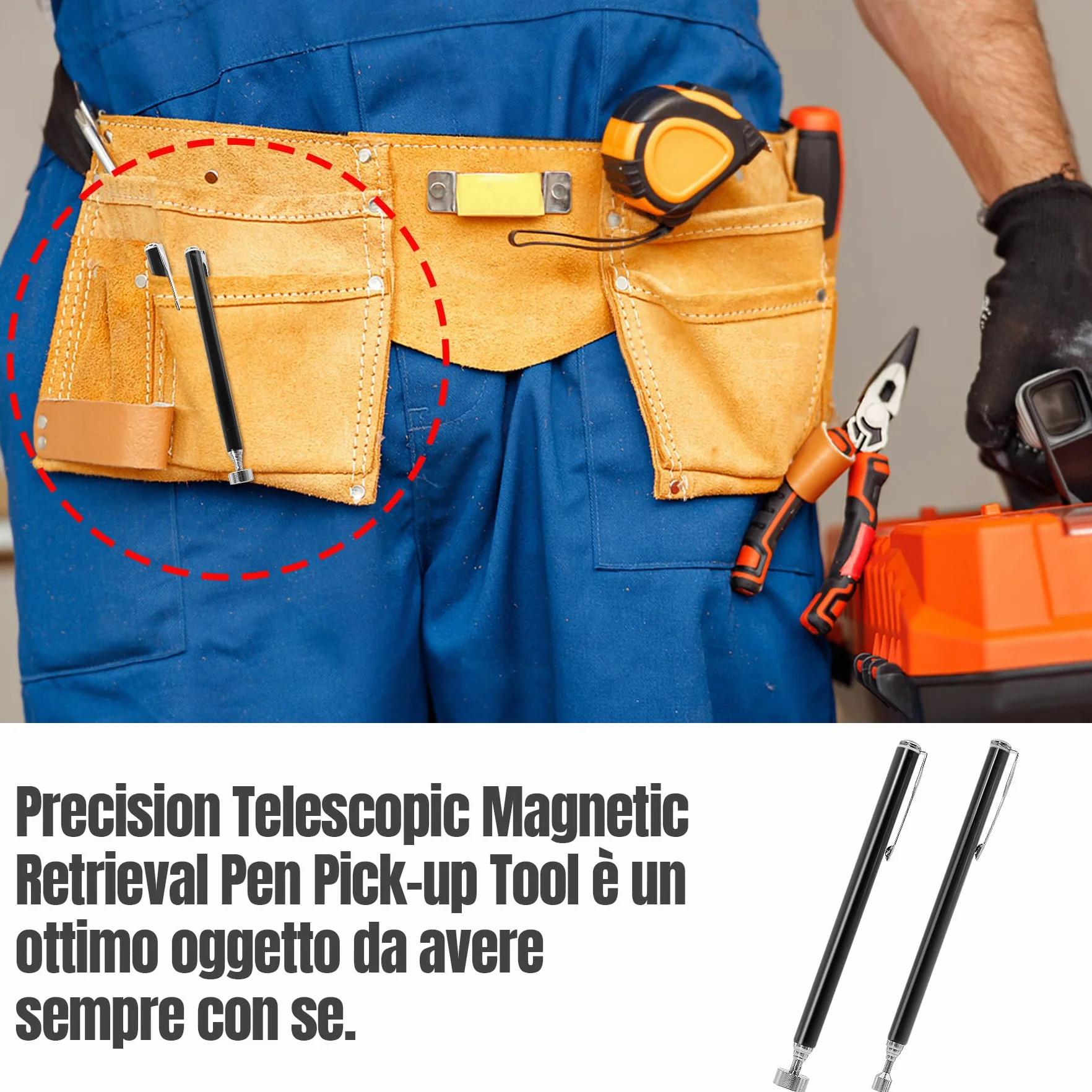 2 Raccolta Magnetico.Sollevatore Magnetico.Spazzatrici Magnetiche.Calamita Telescopica Sollevatore per Chiavi,Monete,Viti,Penne e Oggetti Metallici.Fino a 62 cm