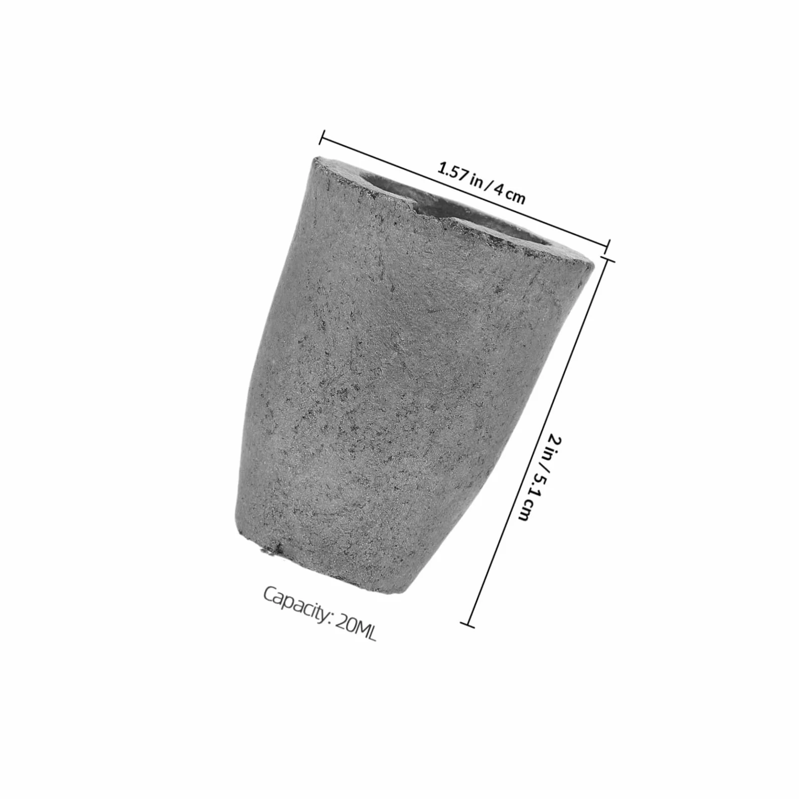 jojofuny Crogiolo in Grafite Carburo di Silicio per Fusione di Metalli come Rame, Alluminio e Argento, Capacità 20ml, per Analisi e Campionamento in Laboratorio