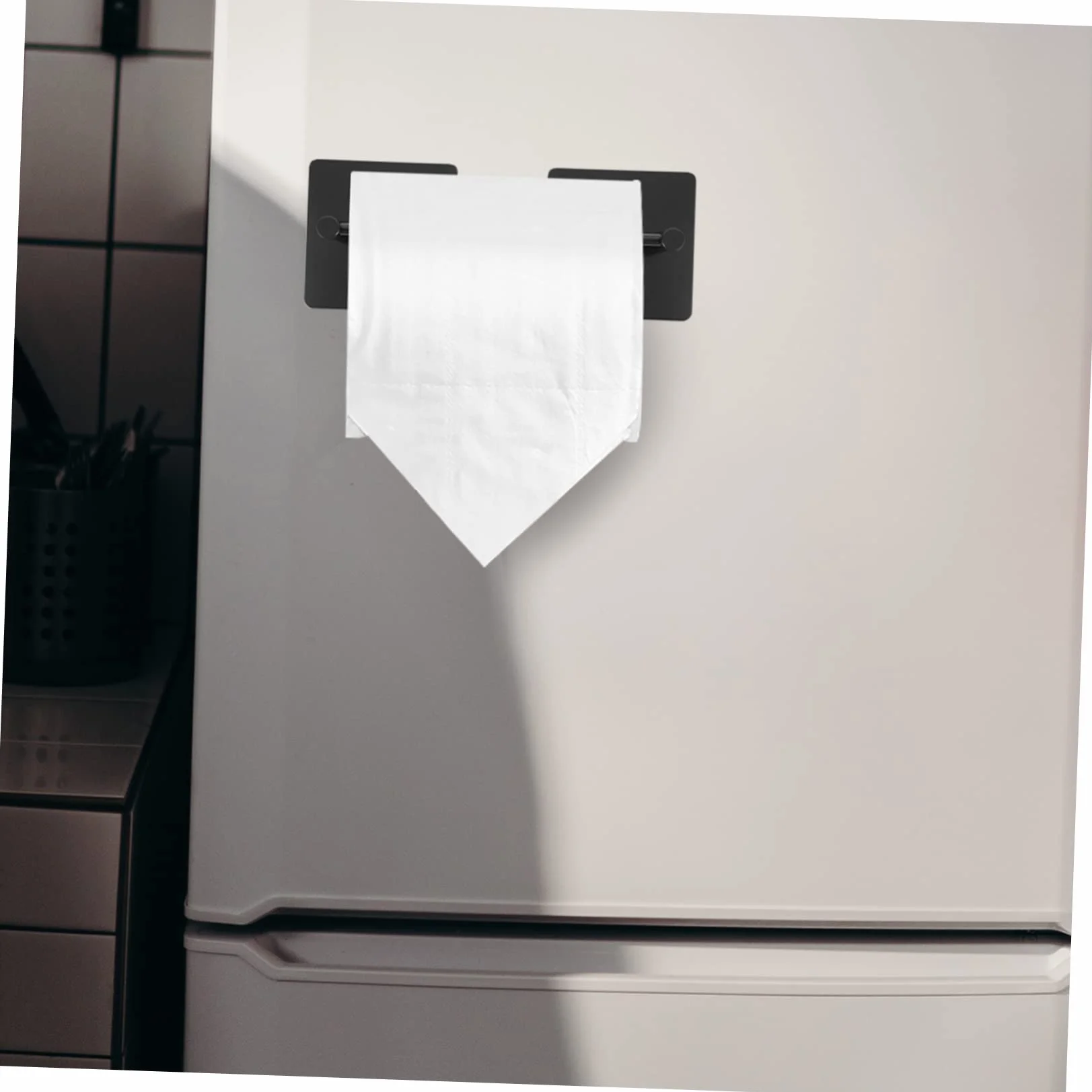 PRETYZOOM Porta Carta Igienica Magnetico Acciaio Inossidabile Nero Salvaspazio