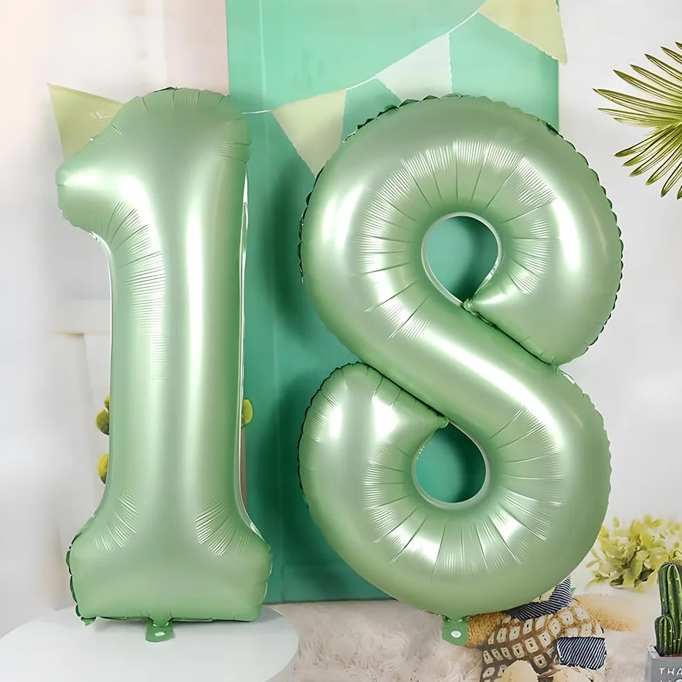40 Pollici Foil Palloncino Verde Numero 1, Gonfiabili Elio, Grande Numeri 0-9, 10-100 (101cm), Decorazione di Alluminio Palloncini per Festa di Compleanno Anniversario