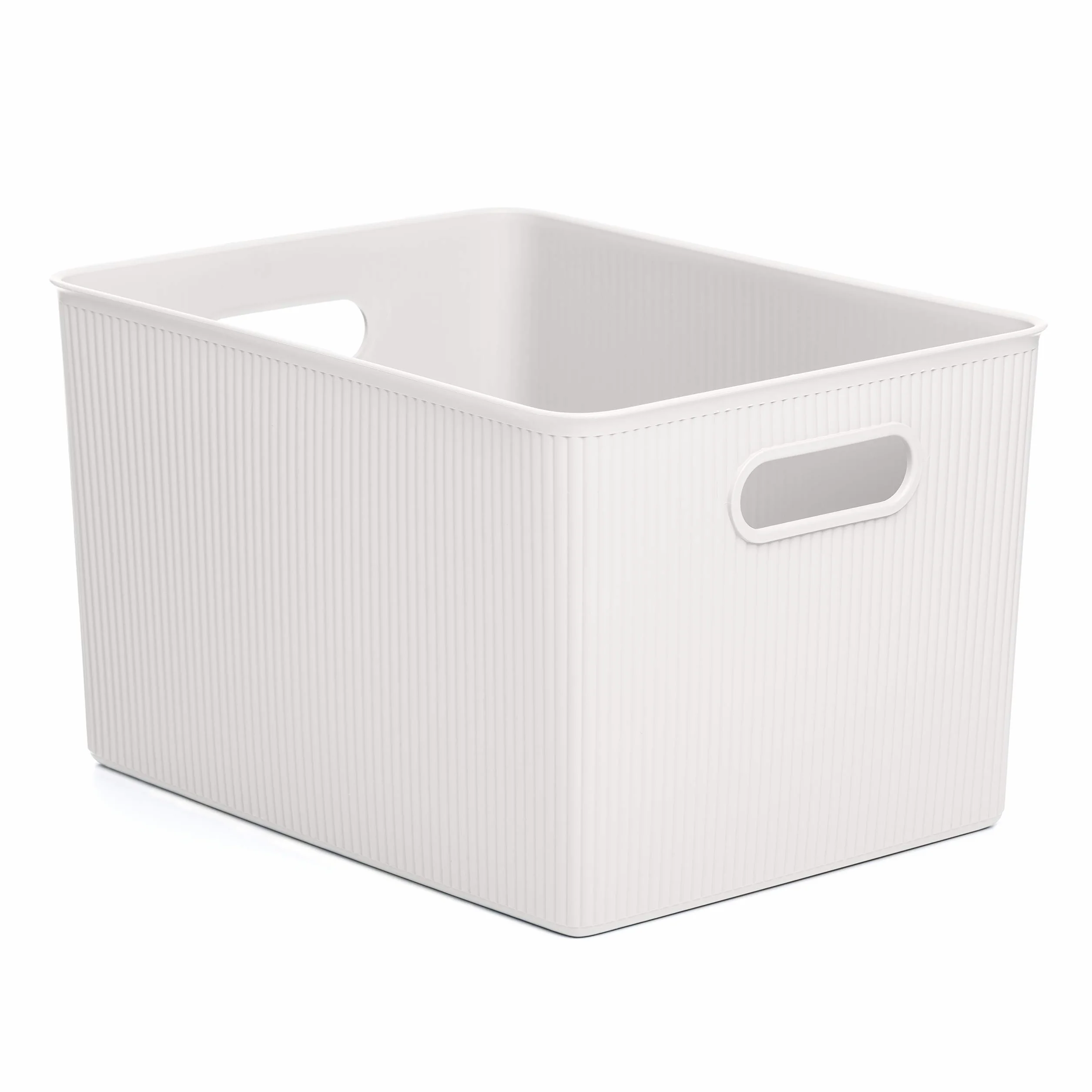 TATAY Cestino Portaoggetti Plastica 22 L Baobab Scatola Organizzatrice Manici Integrati Plastica Riciclata Senza BPA 29,4 x 38,5 x 23 cm Bianco