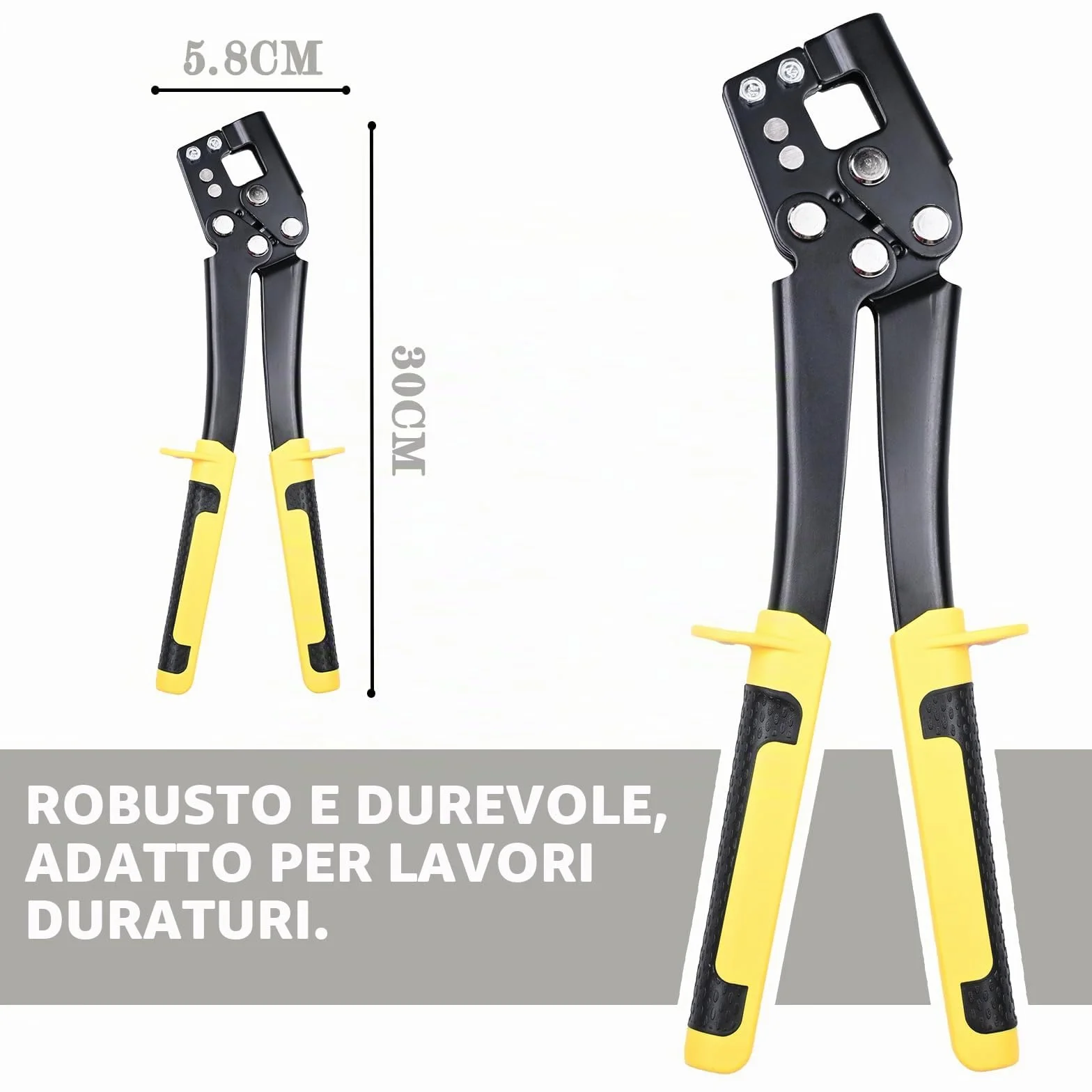 Pinza per cartongesso, pinza composita, per cartongesso, per profilati, 30 cm, 0,4 – 0,8 cm, per profili metallici, lavori in cartongesso