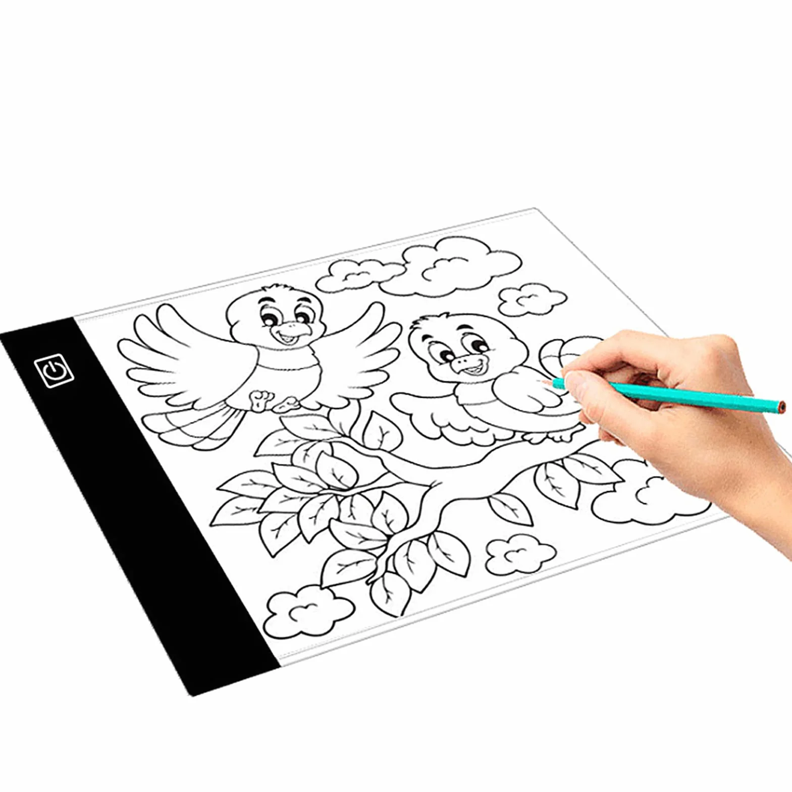 Tiiyee Tavola Luminosa Per Disegnare, Lavagna Ricalcare Disegni Tavolo Disegno A5 Disegnare Con Cavo Usb Led Light Pad Luminosità Regolabile Animazione Schizzi Progettazione Pittura A Diamante 5D