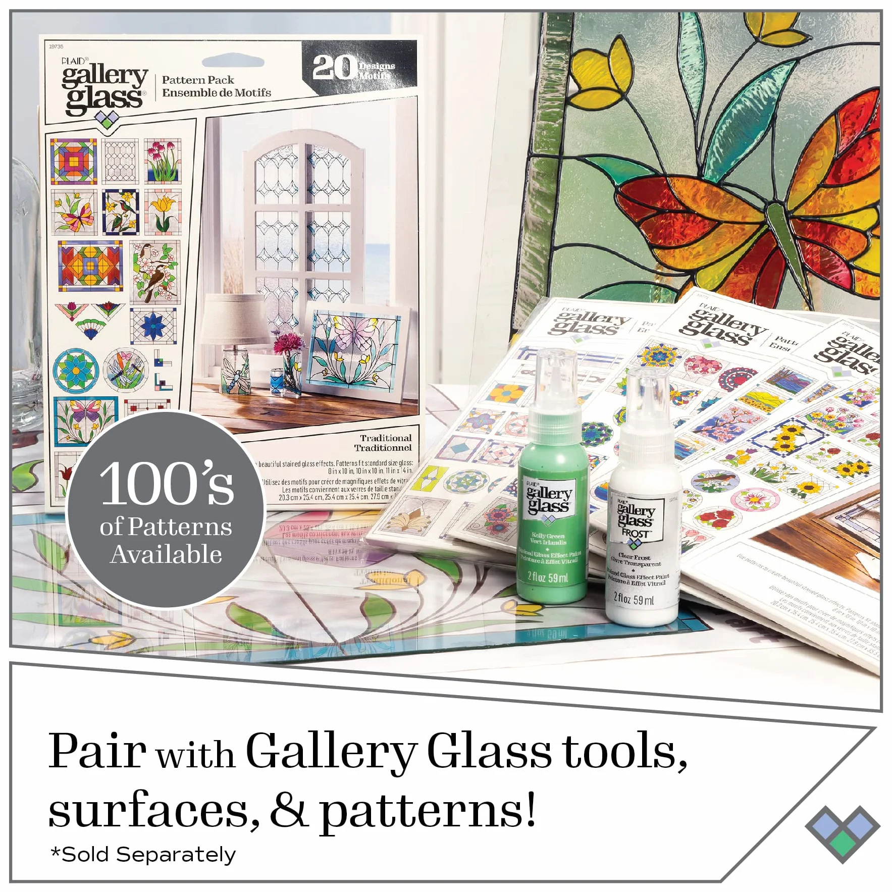 Gallery Glass KIT, 4 pezzi, GG, finestra per la privacy