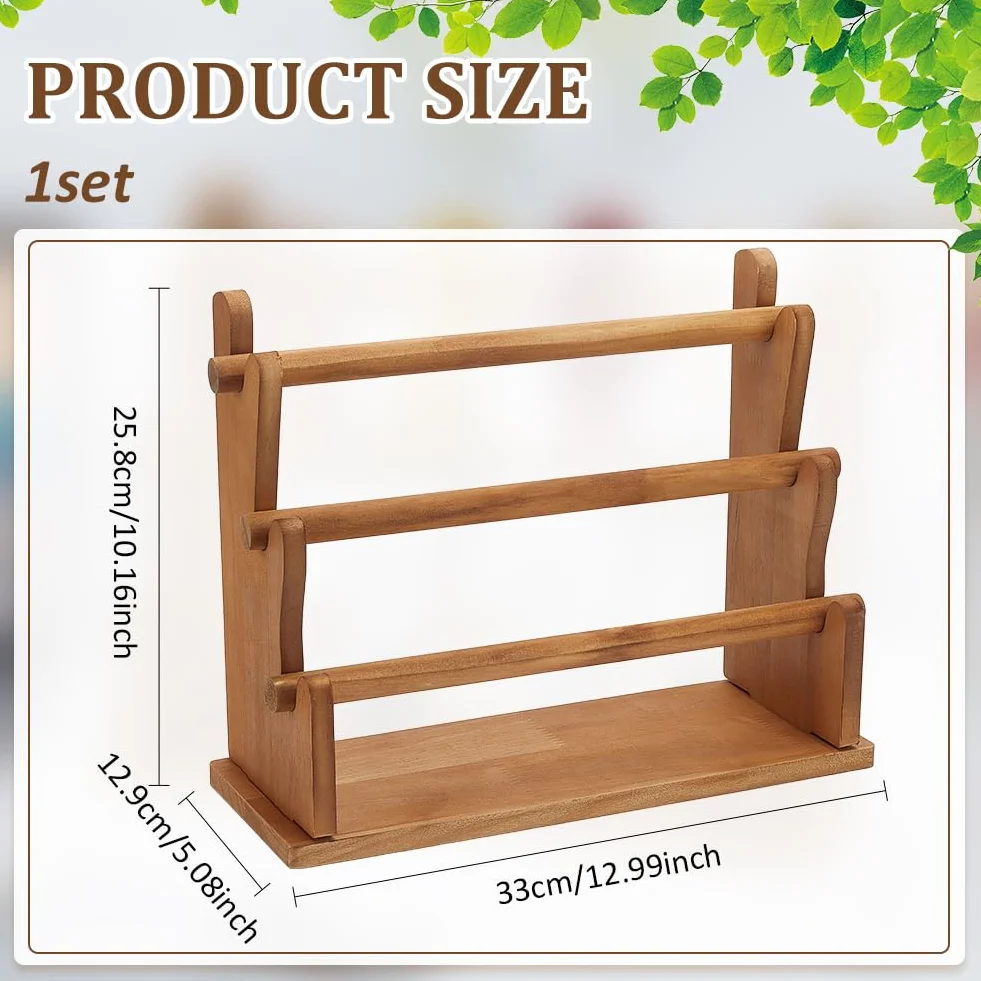 FINGERINSPIRE 3 Livelli Porta Braccialetti in Legno Peruviano Espositore per Braccialetti