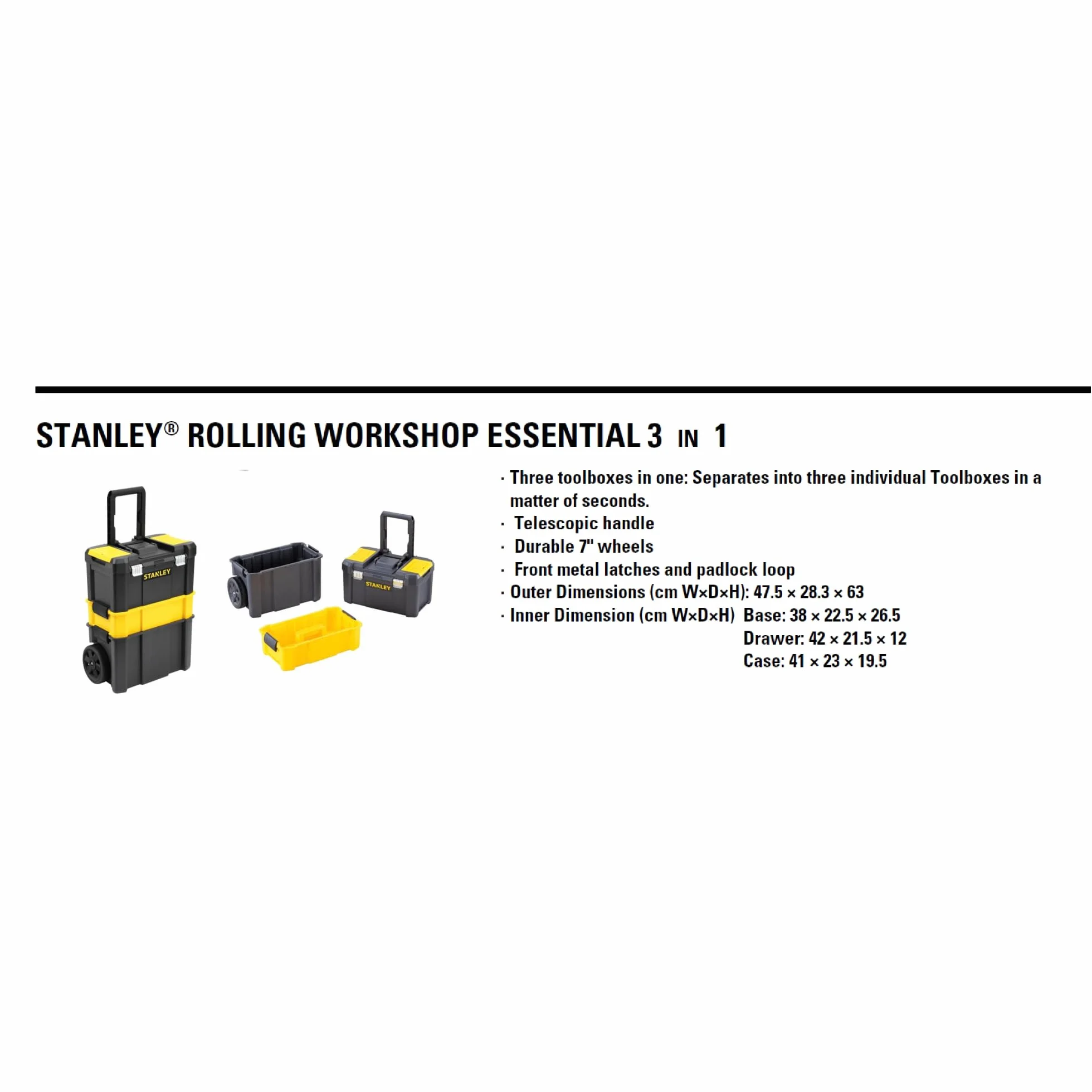 STANLEY Essential Rolling Workshop Toolbox 3-in-1 STST1-80151