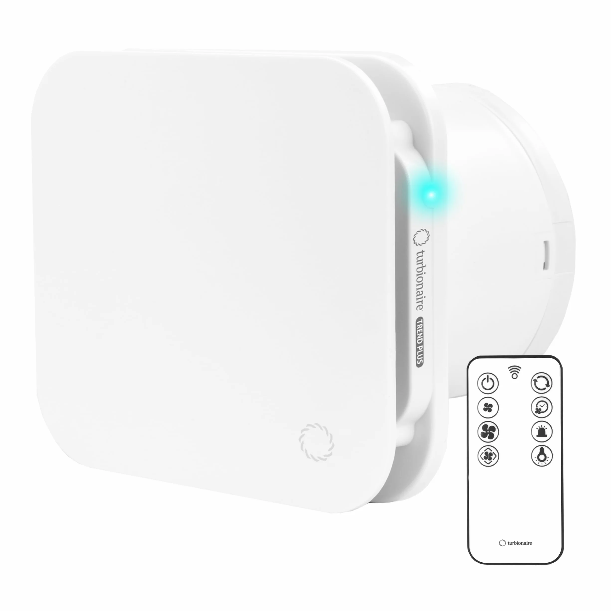 Turbionaire Trend Plus 100 WM Aspiratore per Bagno 100mm 22dB 5.7W Telecomando Valvola di Non Ritorno Timer