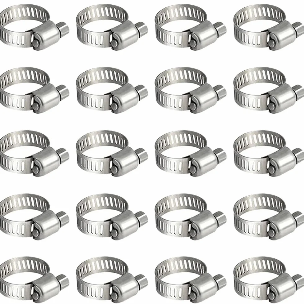 20 pezzi Fascette stringitubo in acciaio inox, 6-12mm morsetti per tubi a vite senza fine, morsetto per tubi, tubo del carburante, morsetto per tubazioni idrauliche, piscine, auto