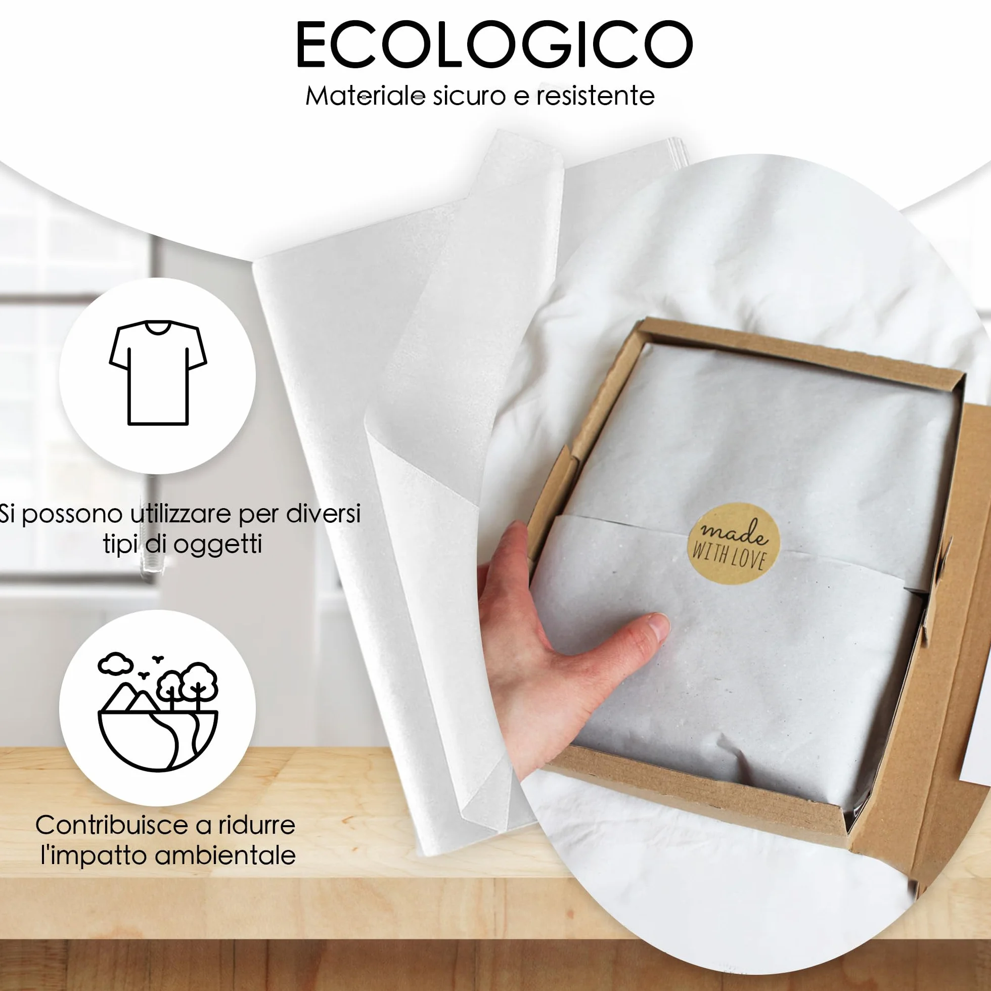 MAMAPAS 30 fogli carta velina 50x70 da regalo artigianale imballaggio
