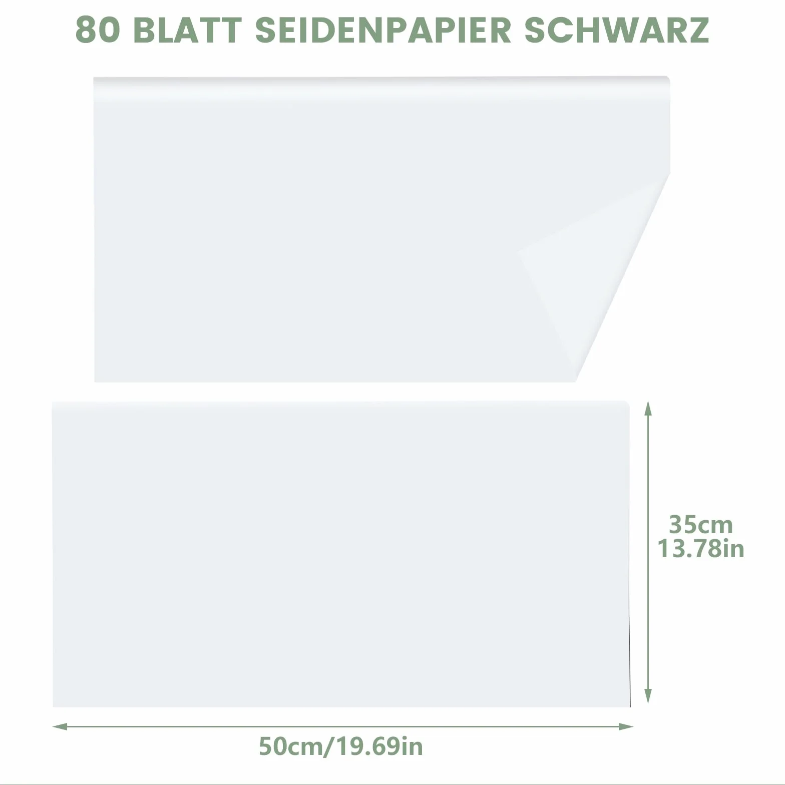 woric Set di 80 Fogli Carta Velina Bianca 50 x 35 cm per Imballaggio e Decorazione