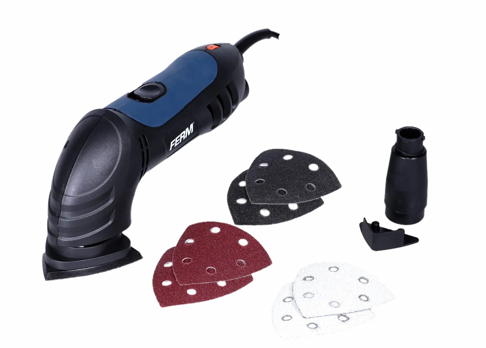FERM Levigatrice a delta 280W - Include 6 carte abrasive per pietra, legno e pittura G80