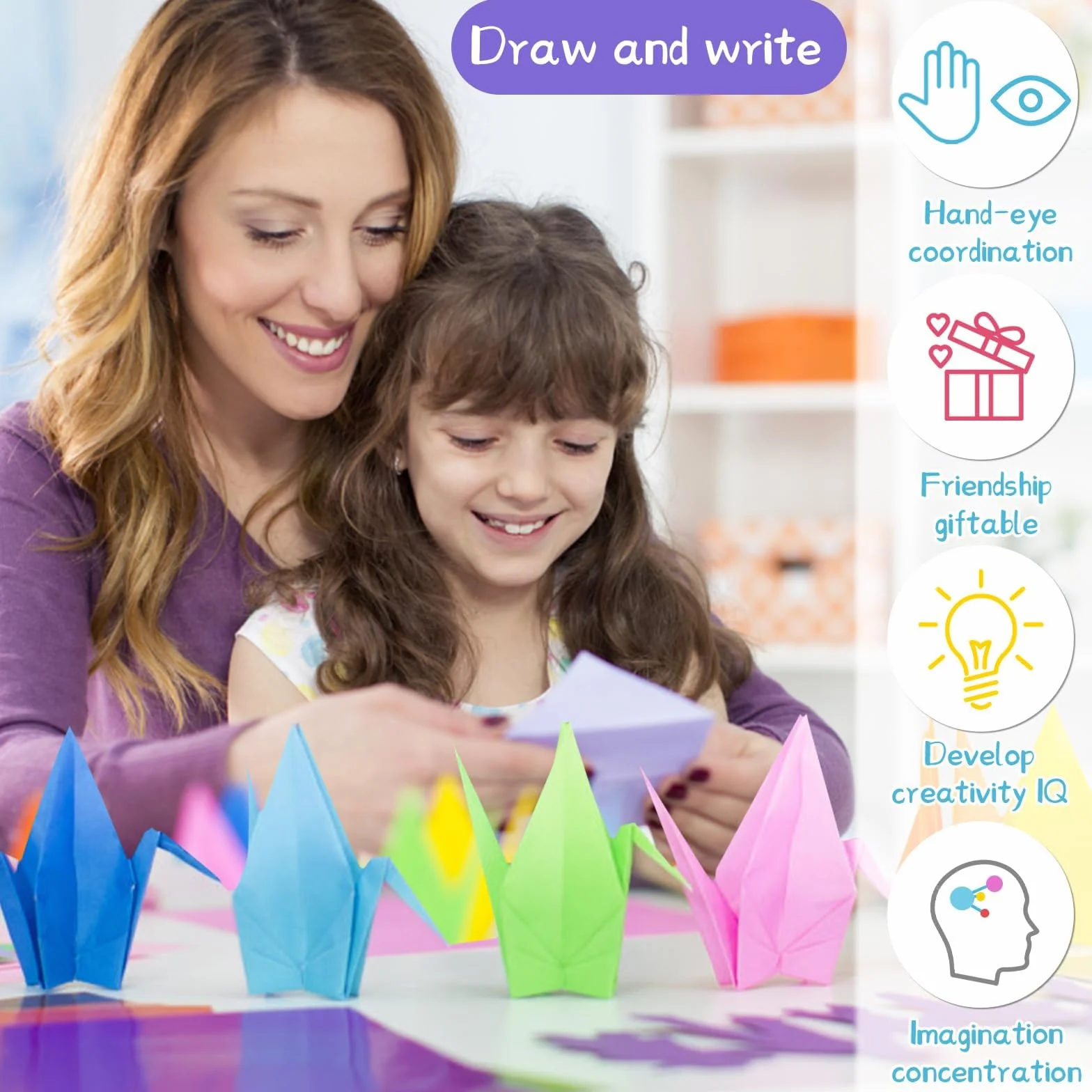 Gucass 300 Fogli di Carta per Origami, 20x20, 15x15 e 10x10 cm, Quadrati per Bambini e Adulti, 20 Colori Double Face, 70 g/m², Progetti Fai Da Te, Scuola, Artigianato