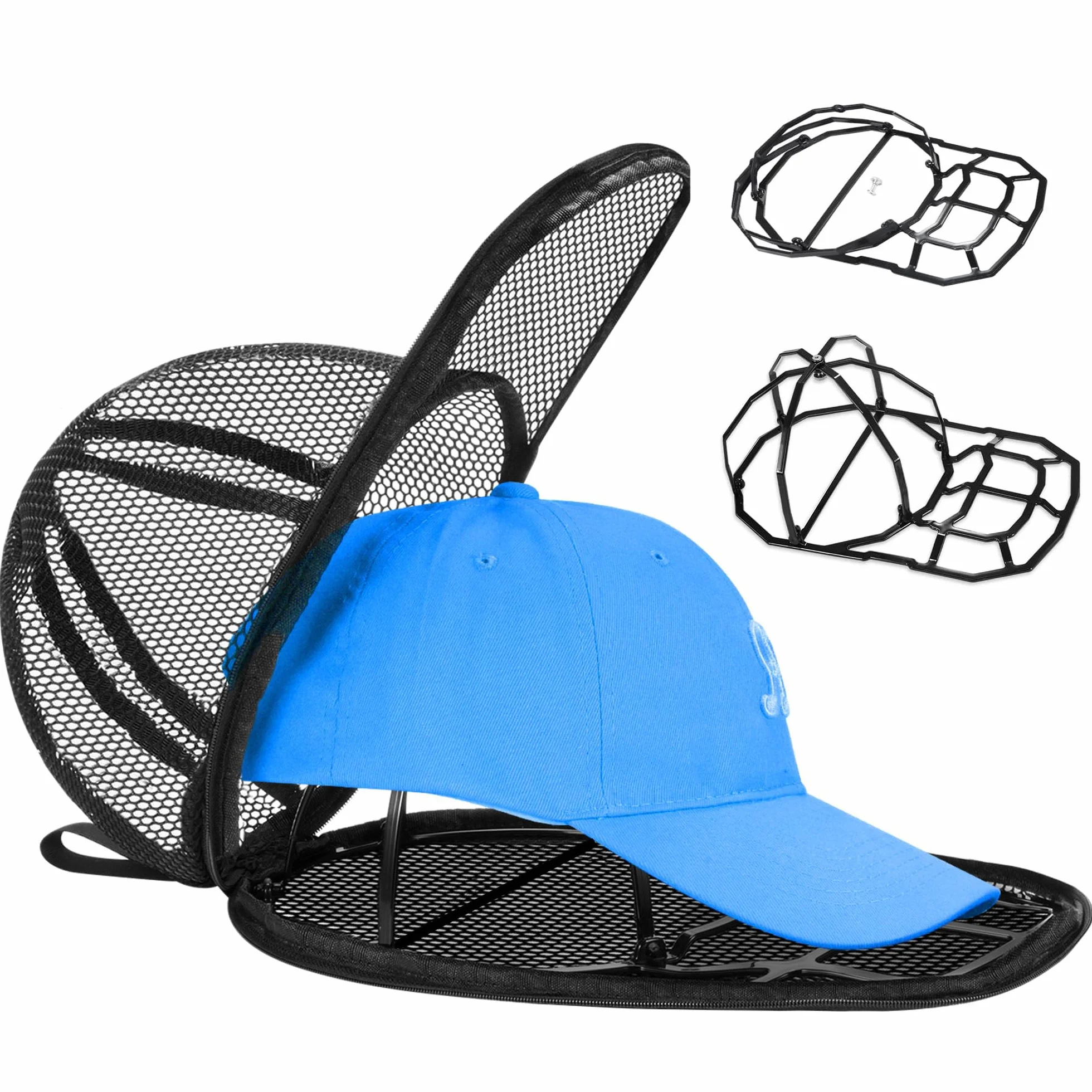 Rondelle per Cappelli da Baseball per Lavastoviglie e Lavatrice, Supporto Protettivo Cappellini per Lavaggio, Nero