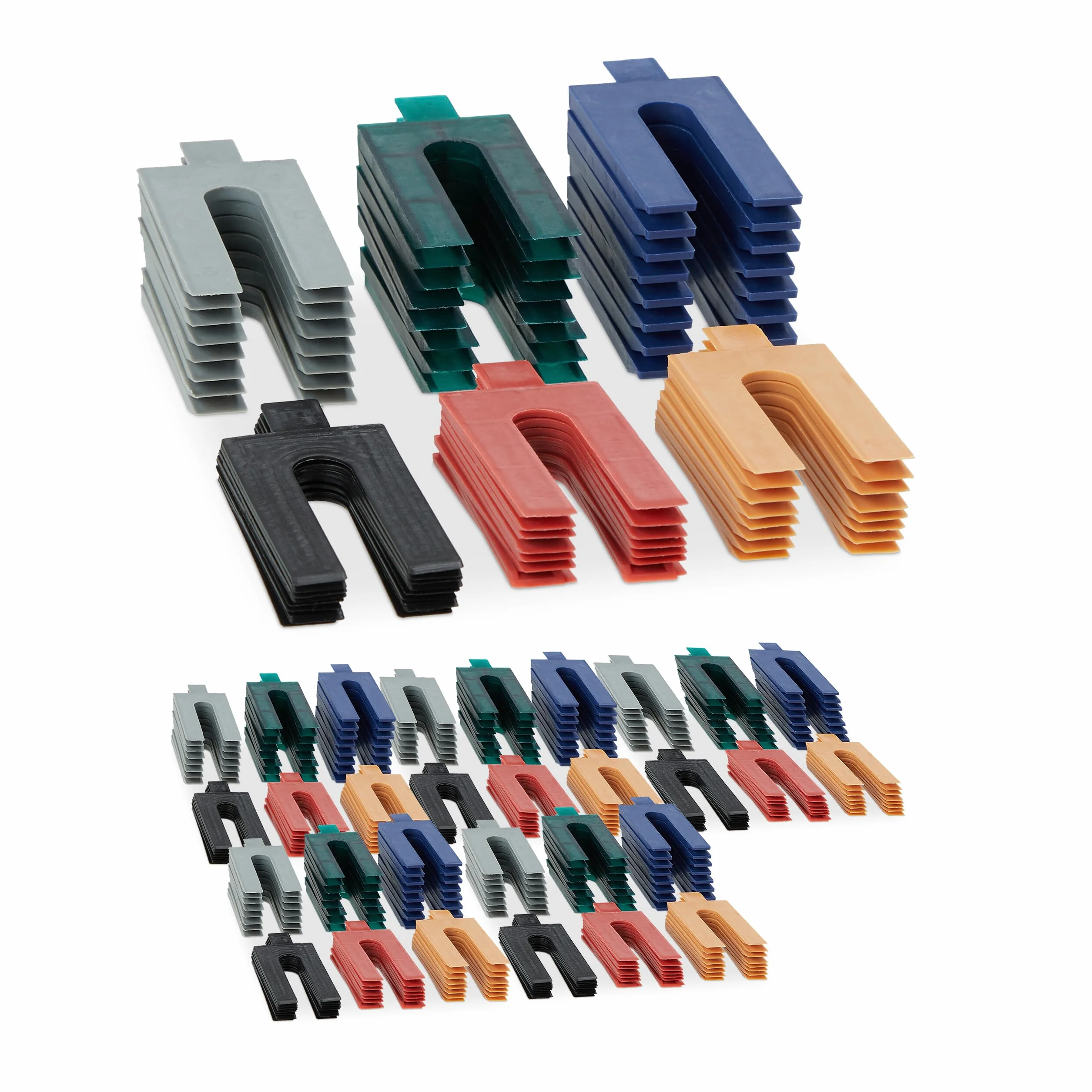 Relaxdays Distanziatori in Plastica, 1-6 mm, Set da 288 Accessori per Installazione Finestre e Porta, 6 Misure, Colorati