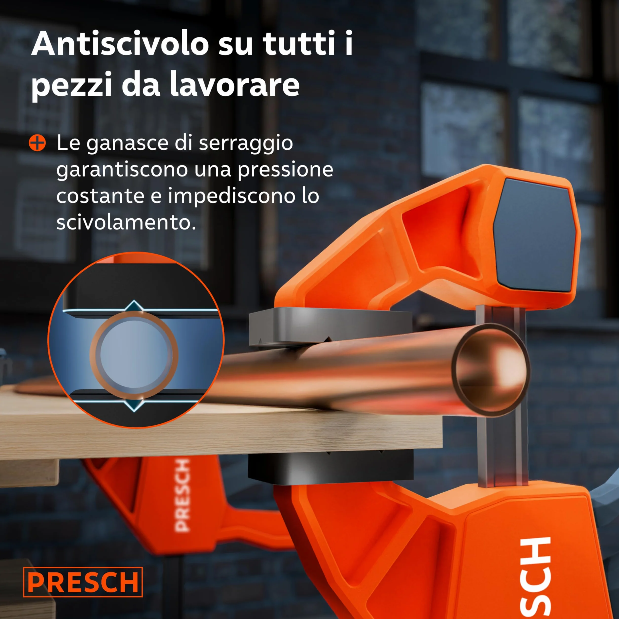 Presch Morsetti da falegname 300mm e 600mm 4 pz - Set di morsetti con forza di serraggio di 150 kg - Acciaio al carbonio e corpo rinforzato in fibra di vetro - Con funzione divaricazione