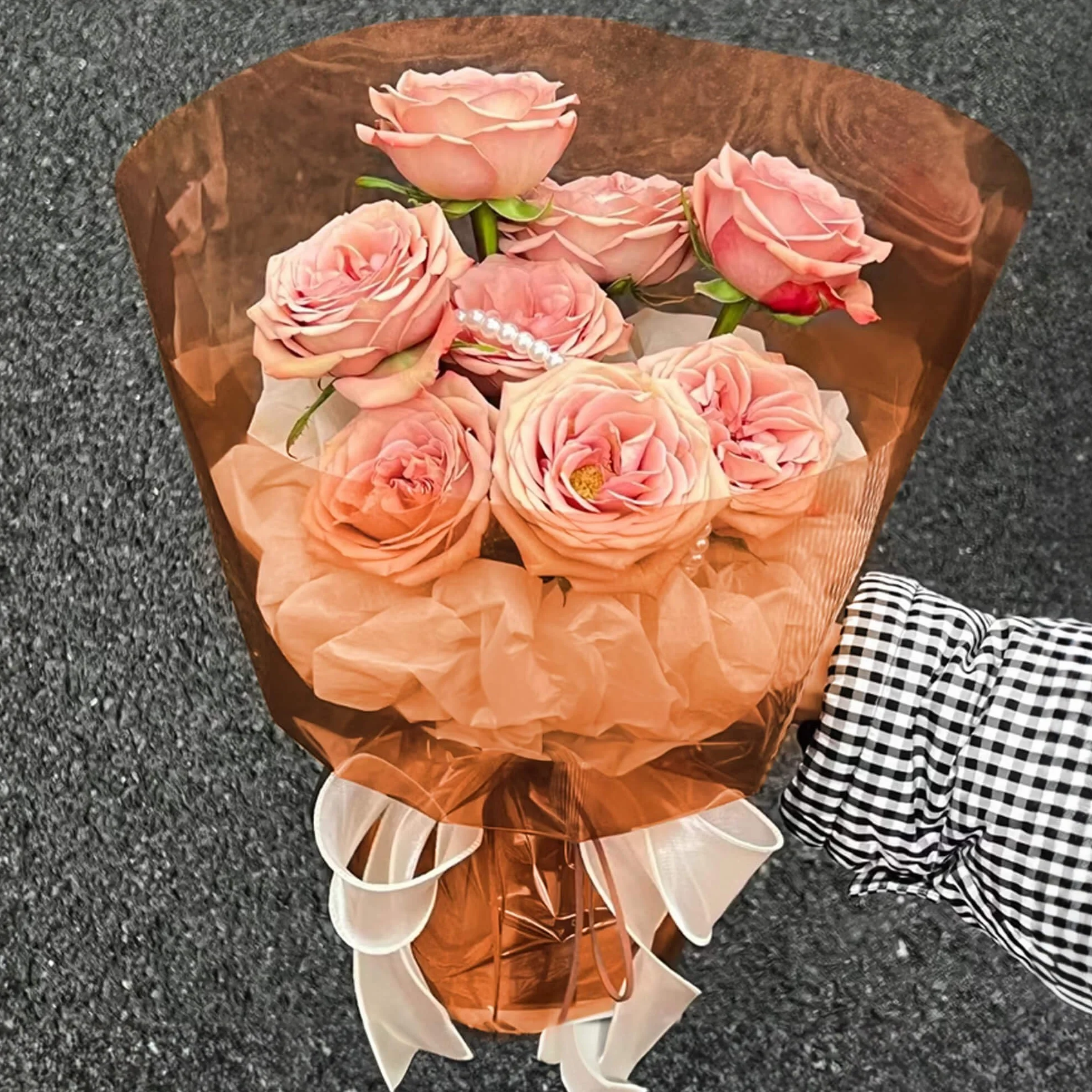 Rotolo di Cellophane Arancione (30 m x 44,5 cm) - Spessore 2,5 mm, Carta Trasparente per Regali e Decorazione Cesti di Fiori
