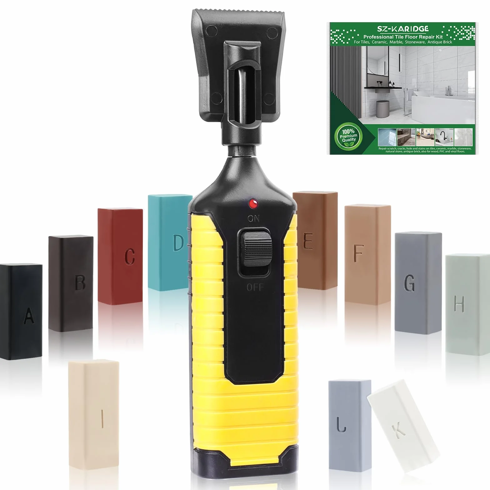 Riparazione di Piastrelle, Set Riparazione di Gres, Piastrelle, Ceramica, Kit Riparazione di Cera con Fonditore Piastrelle, Pietra Naturale, Marmo Anche Pavimenti in Laminato, Legno, Parquet e Vinile