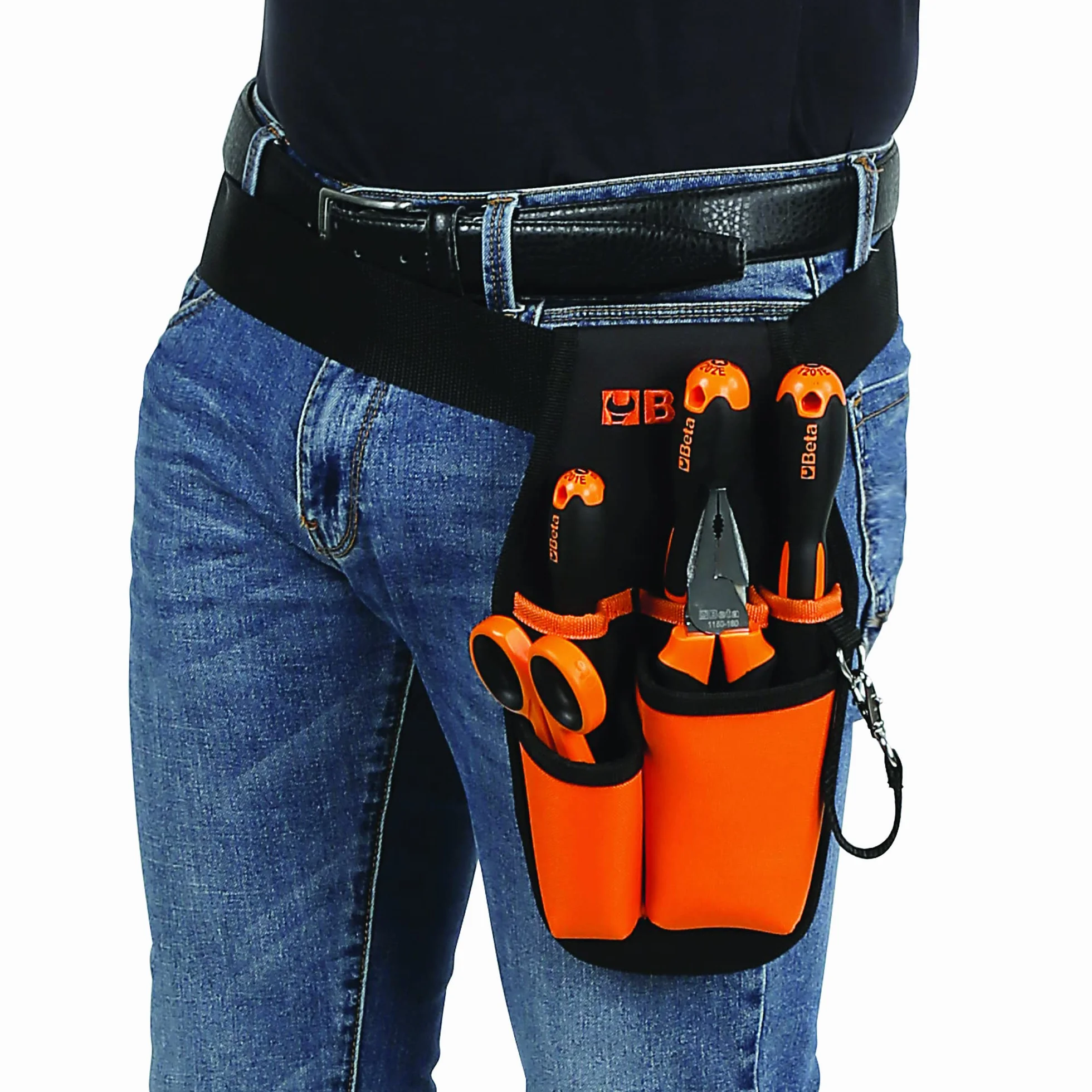 BETA - Marsupio Porta Attrezzi Vuoto in Nylon con Cintura Regolabile, Borsa Compatta con Tasche Organizzate per Manutenzione ed Elettricisti, 155x285x80 mm, 2005MPU