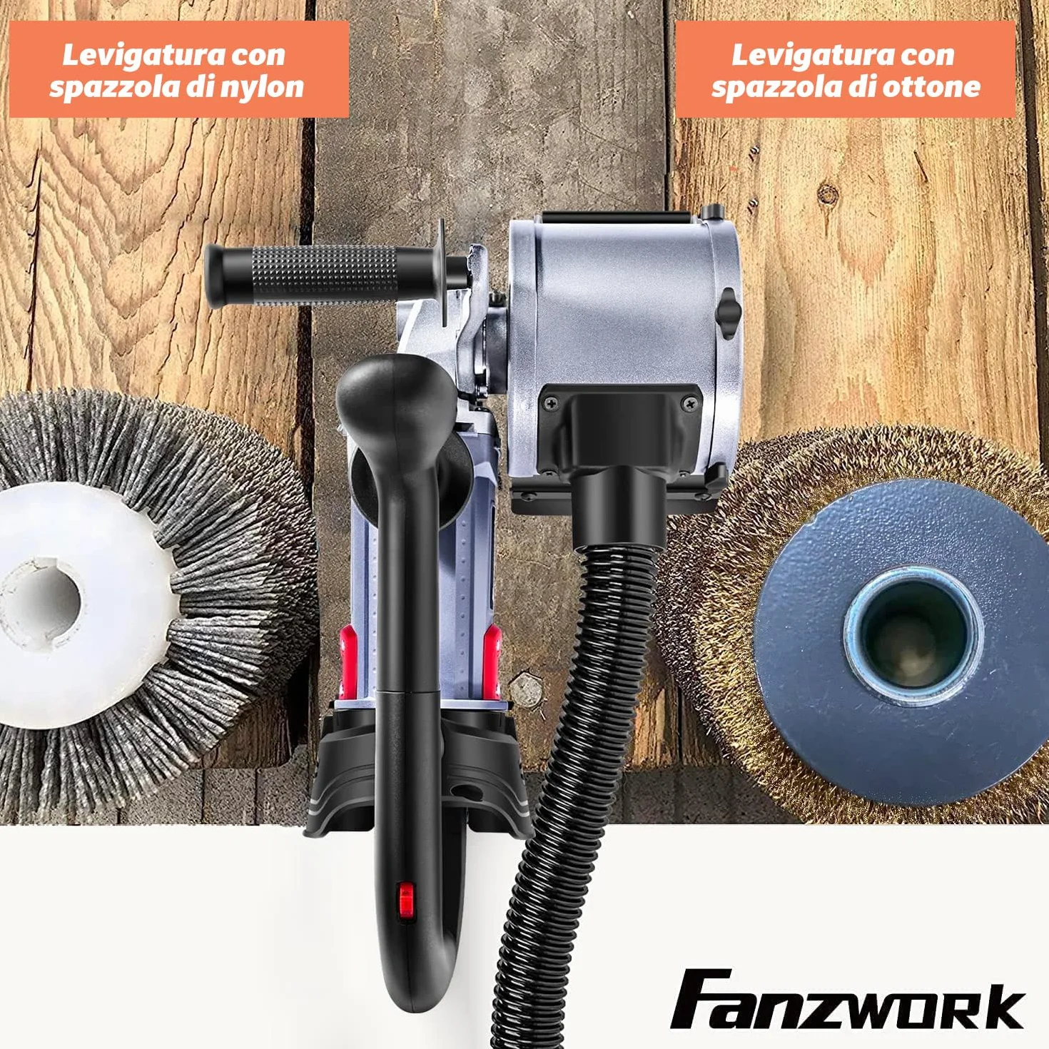 FANZWORK V2 1500 Watt Spazzolatrice per Legno Smerigliatrice per Superfici con Controllo Velocità