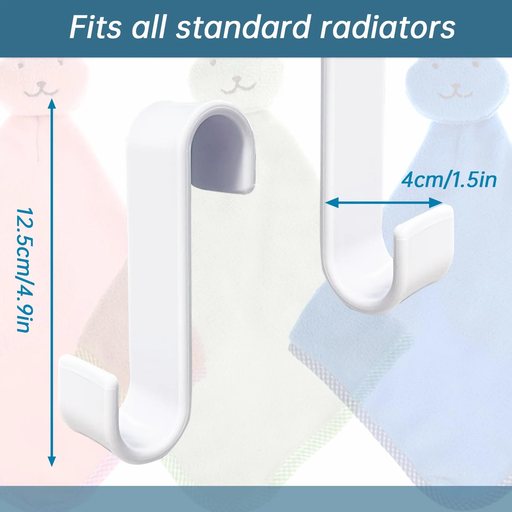 Ganci Termoarredo 8 Pezzi in Plastica per Radiatore e Scaldasalviette Bianco