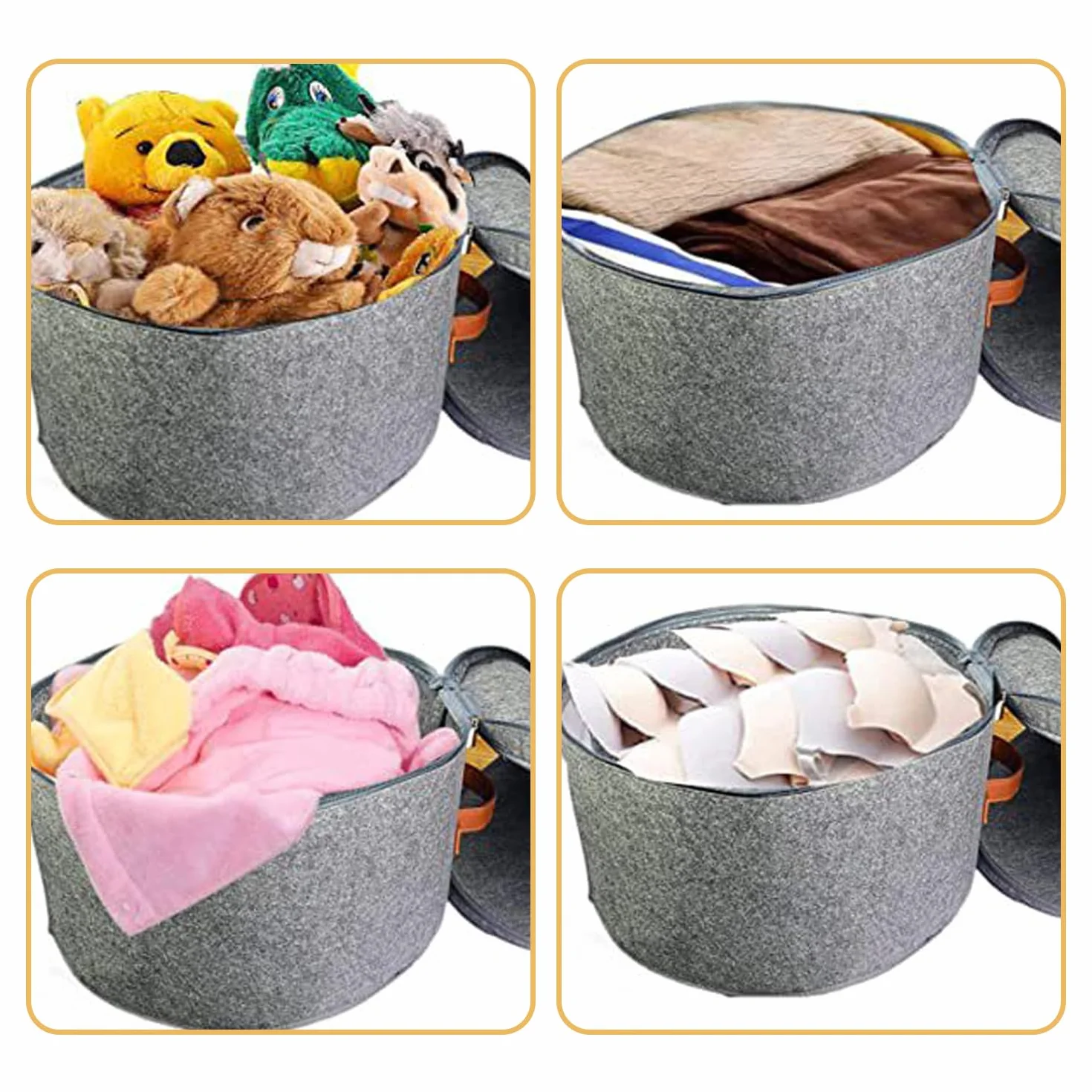 Contenitore Per Cappelli Pieghevole, Scatole Per Cappelli Rotonde Da Viaggio, Cappelliera, Cappelliera Rotonda Con Coperchio con Coperchio e Zip, Contenitori da Viaggio Rotondi(Grigio Medio)