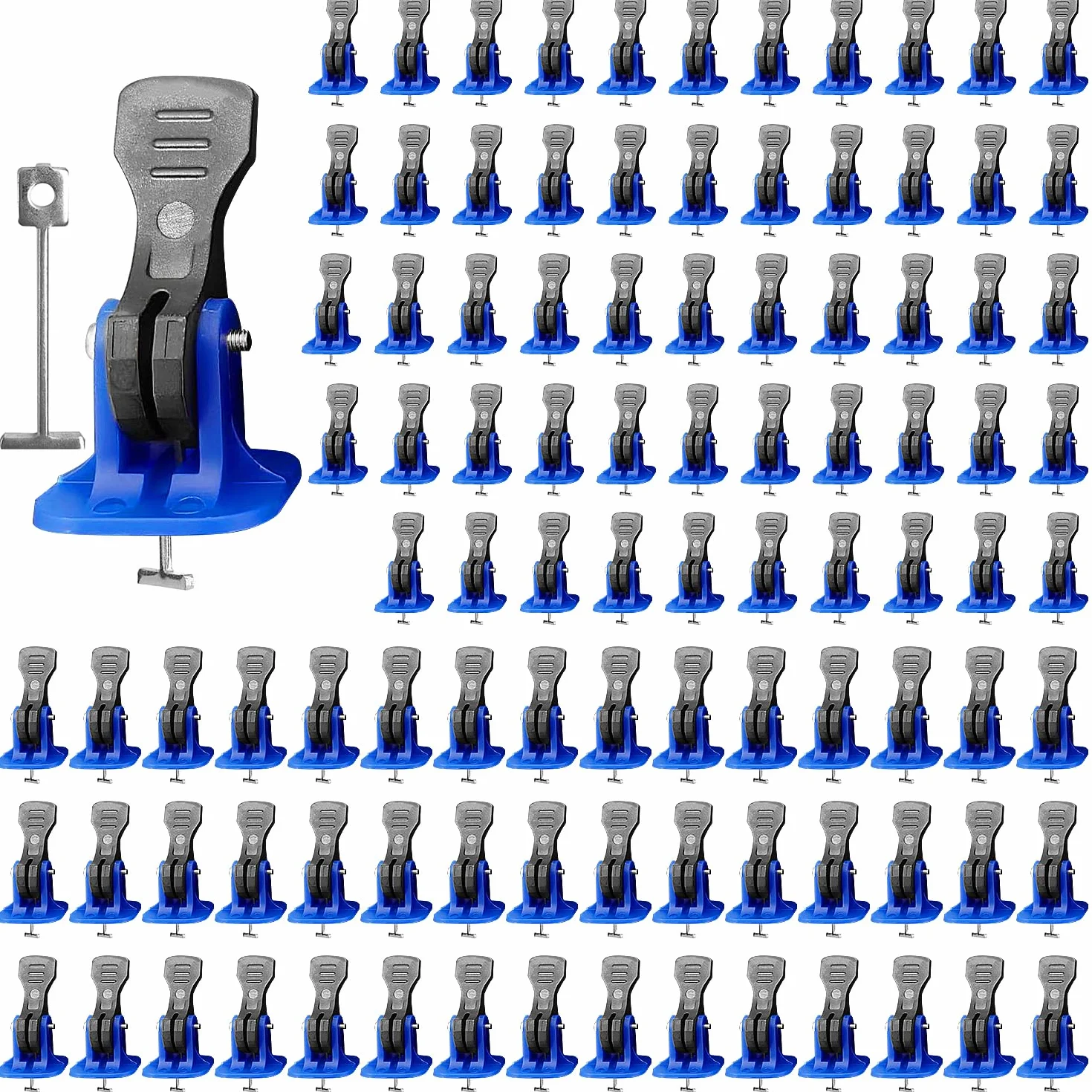 100 Pezzi Riutilizzabili Livellatori per Piastrelle 2mm, Blu Kit Sistema di Livellamento per Piastrelle, 100 Livellamento Regolatore per Pavimenti Dell'edificio