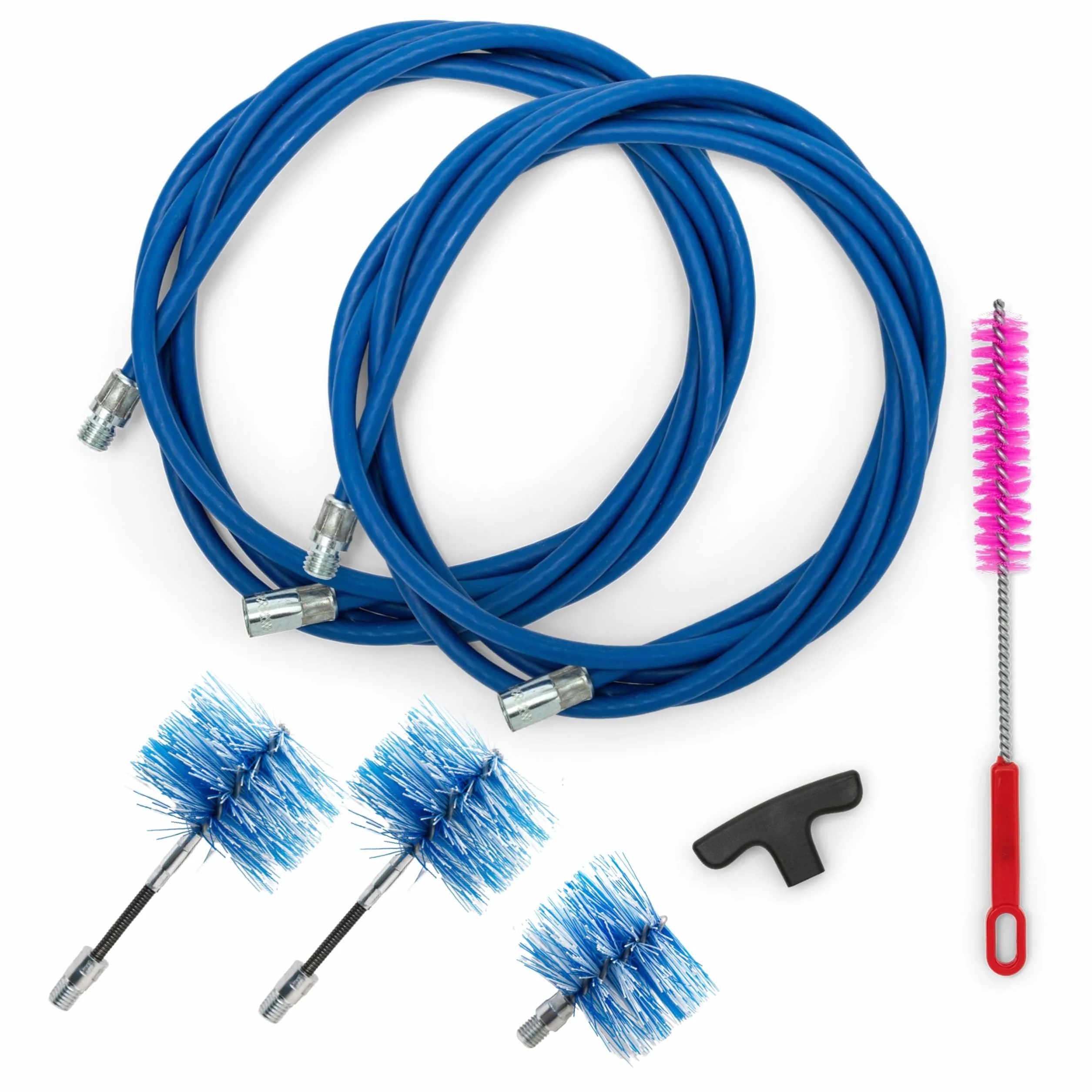 BARETTO FLEX | Kit Pulizia Stufa a Pellet | Canna Fumaria Ø 80 + 100 + 120 mm | Lunghezza 6 m | 2 Spazzole Snodate + 1 Standard | Attacco M12
