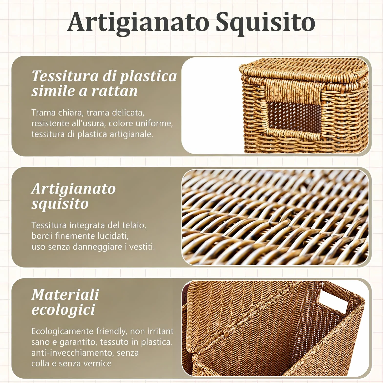 Gralara Cestino Stretto Portaoggetti, Cestino Portaoggetti Intrecciato in PP, Porta Riviste per Cucina, Camera da Letto, Cameretta, Salotto e Ufficio, S (38 x 15 x 27 Cm)