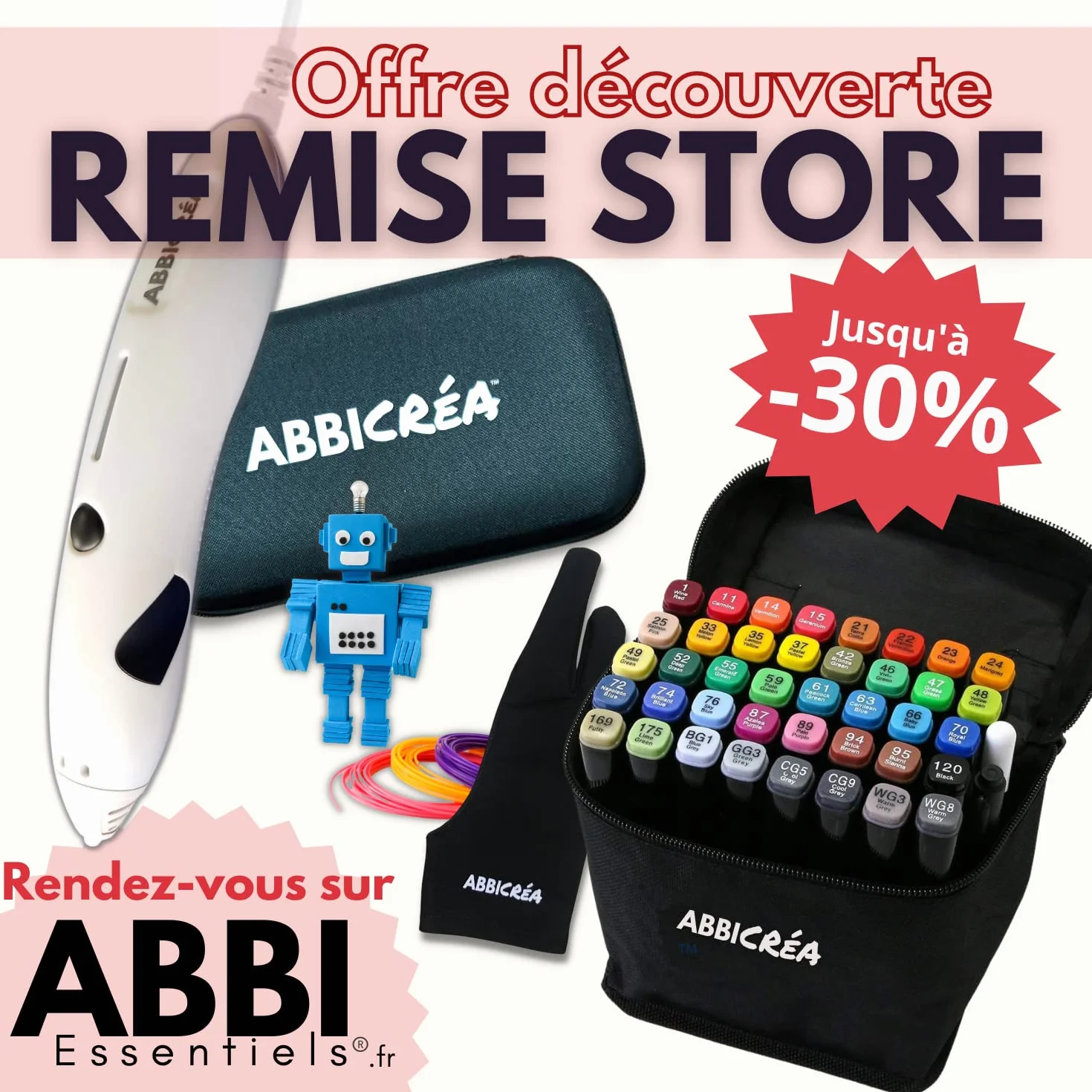 ABBICREA Set di 20 ricariche di filamento PCL per penna 3D a bassa temperatura - PCL 1,75 mm - Sicuro biodegradabile senza sostanze tossiche nocive - 2x10 colori da 5m - penna per stampa 3D