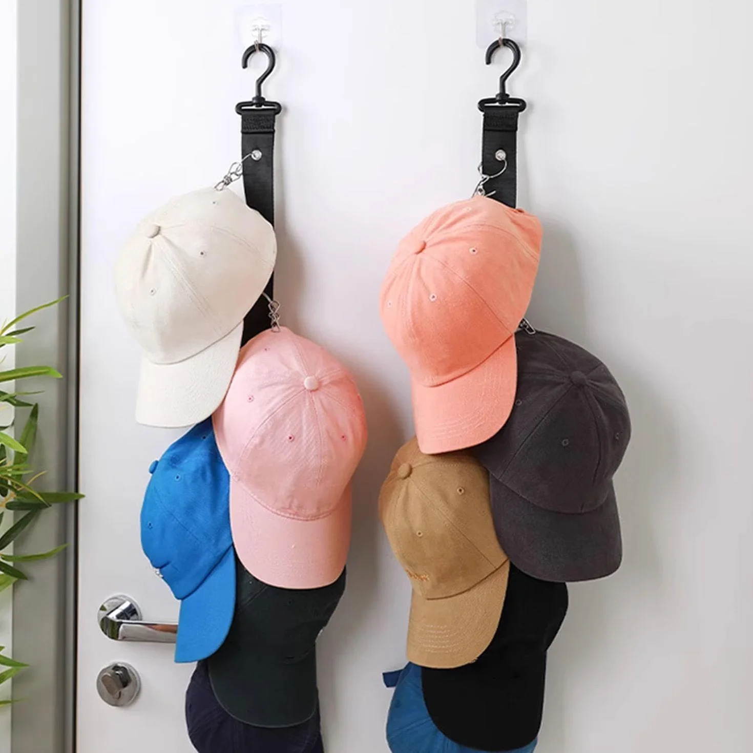 Portacappelli Lungo 2 Pezzi con Ganci, Verticale 16 Clip, Organizer a Parete