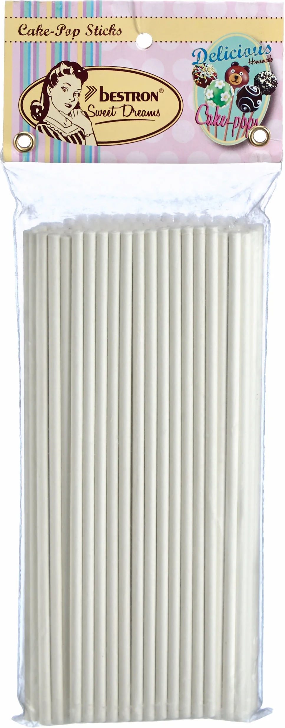 Bestron Bastoncini di carta per cake pops su stecco, Sweet Dreams, 1x 100 pezzi