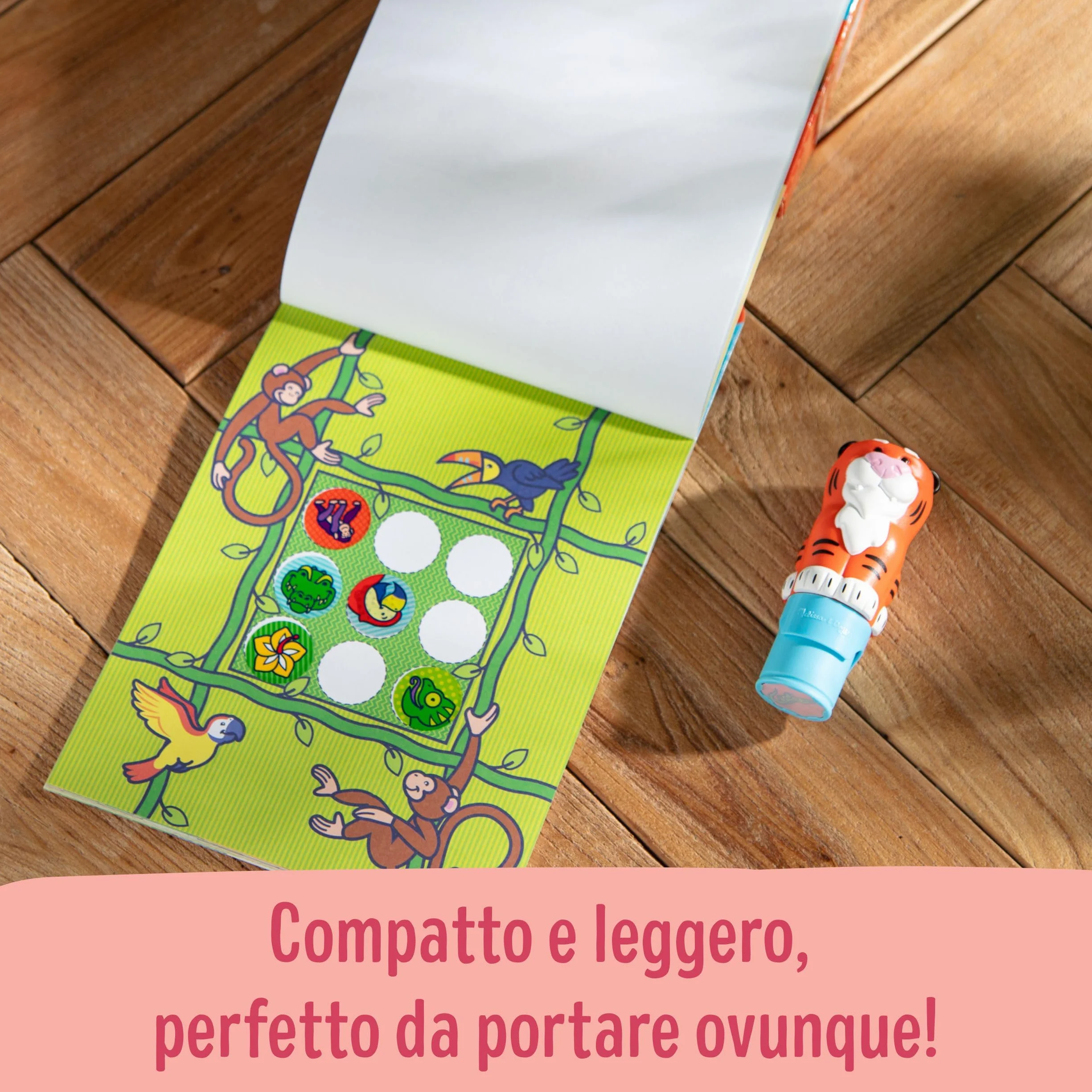 Melissa & Doug Sticker WOW! Timbratore di Adesivi e Blocco Attività di 24 Pagine con 300 Adesivi - Tigre, Gioco Educativo per Lavoretti Artistici, Bambini, 3+ Anni - Certificati FSC