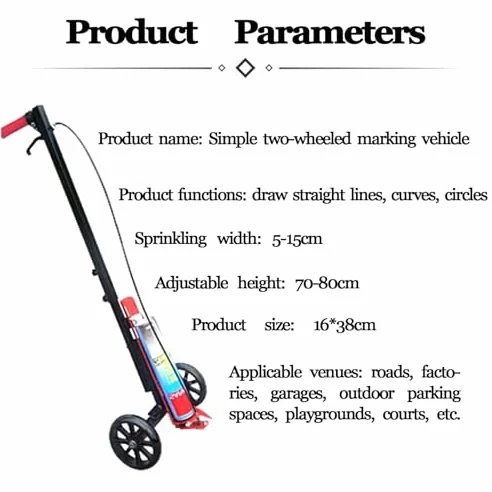 Marcatore automatico per vernice spray stradale, per linee rette, curve e cerchi, larghezza 5-15 cm, per strade, fabbriche, garage, stadi
