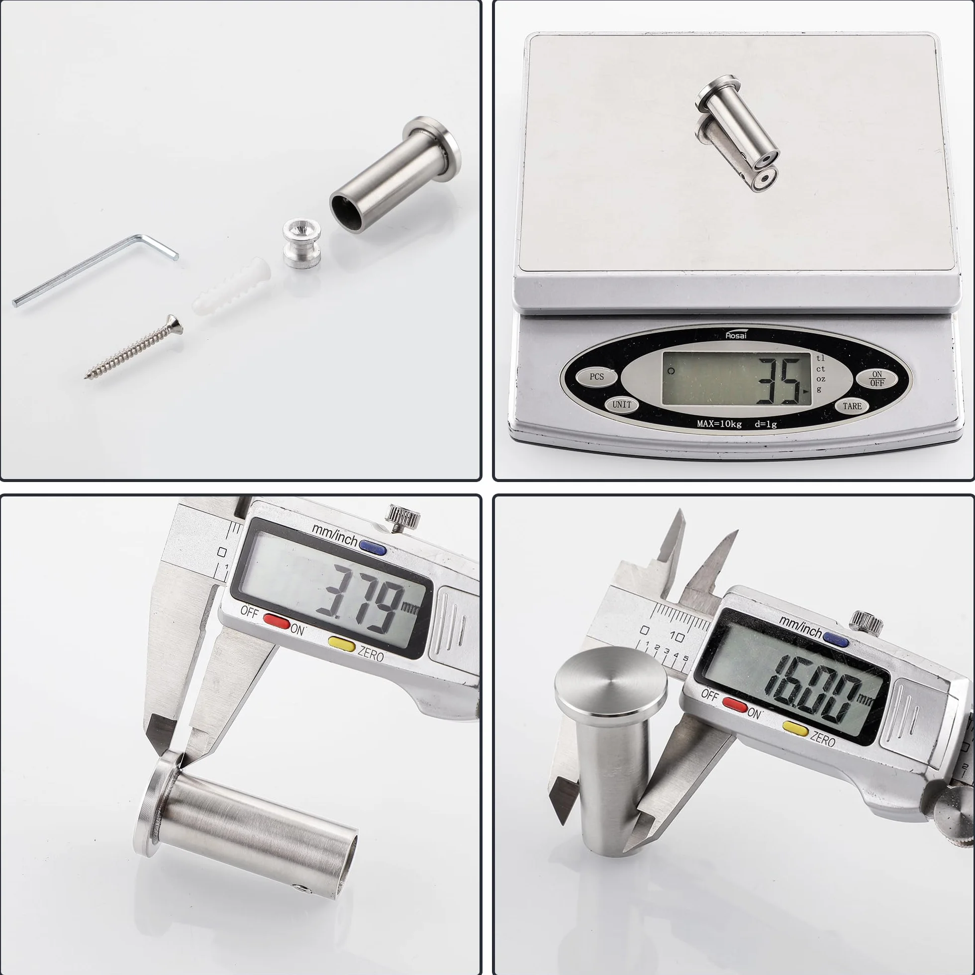 SAYAYO Ganci Accappatoio Bagno Acciaio Inox 15 kg 2 Pezzi Argento