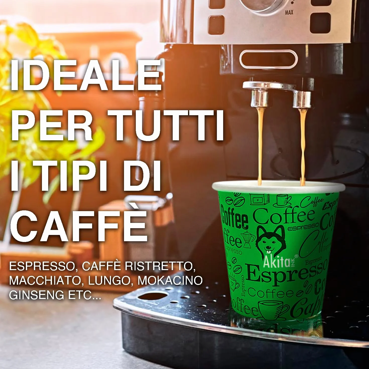 Bicchierini caffè 75 ml biodegradabili biocompostabili usa e getta ecosostenibili