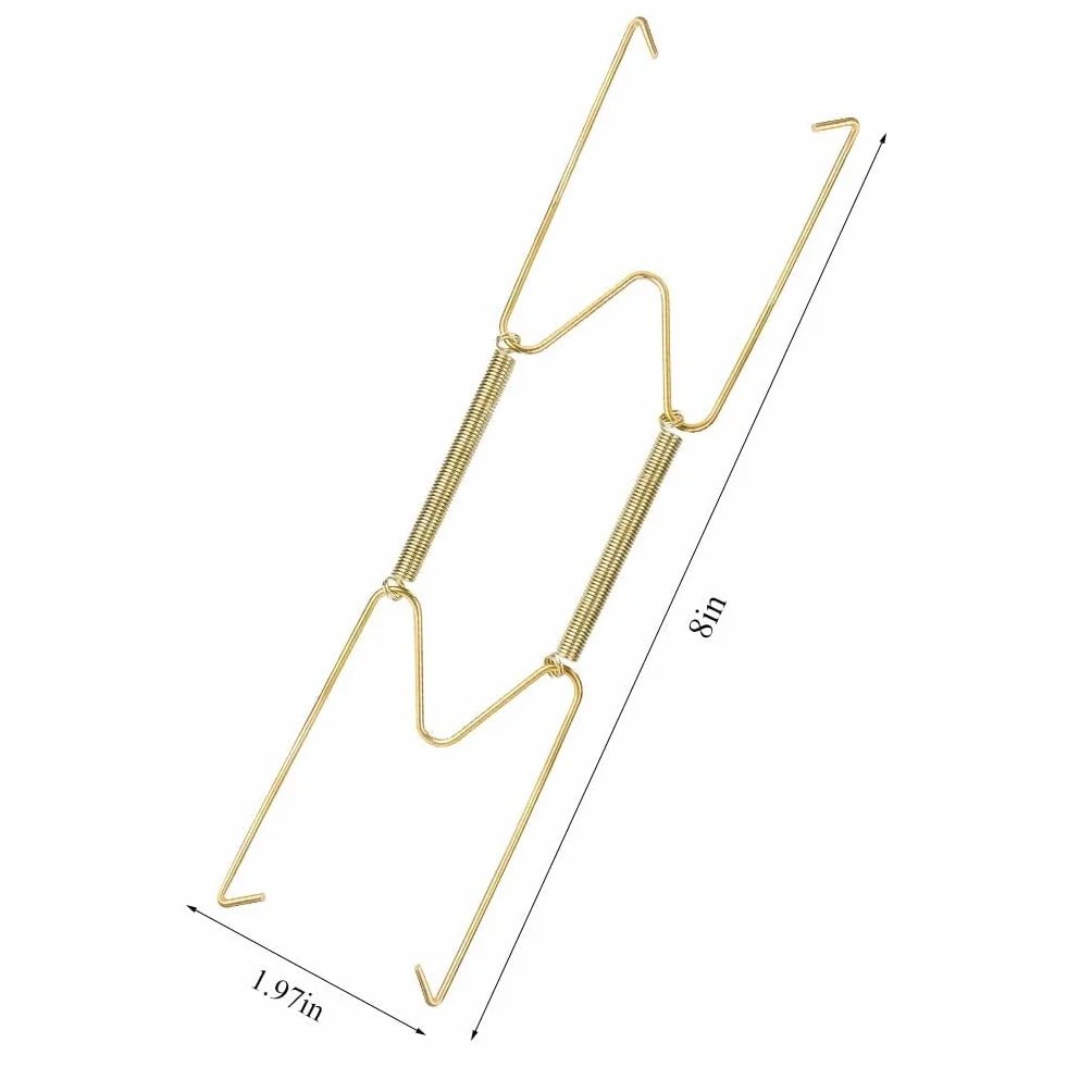 Set di 6 Ganci da Parete per Piatti, Ganci Espositore per Piatti da 8 Pollici con Gancio a Molla e Supporto Filo per Appendere Compatibili con 20 cm - 22 cm Accessori Decorazione Casa da Parete