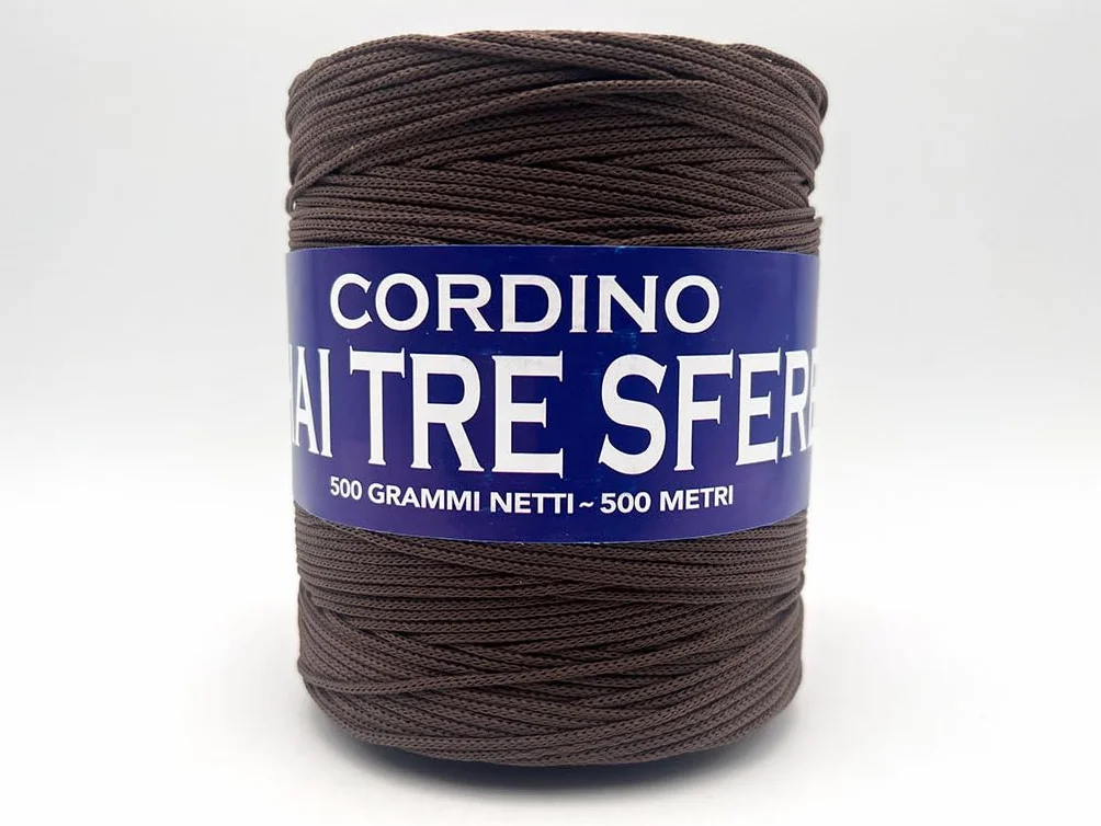 CORDINO THAI TRE SFERE 500GR/500MT PER BORSE E LAVORI ALL'UNCINETTO (MARRONE 208)