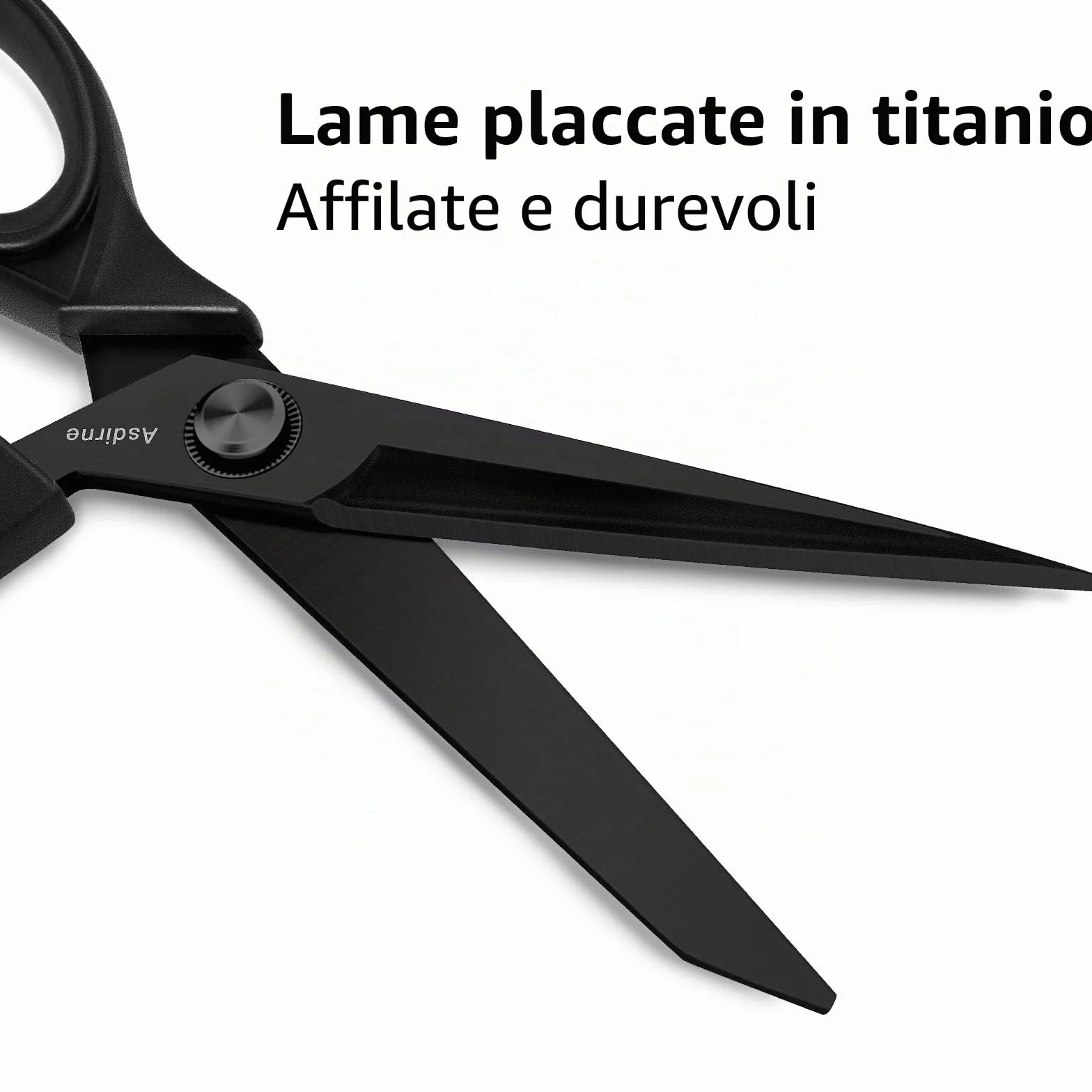 Forbici in tessuto titanio nero 25 cm forbici artigianato lame resistenti rivestimento titanio manici comodi